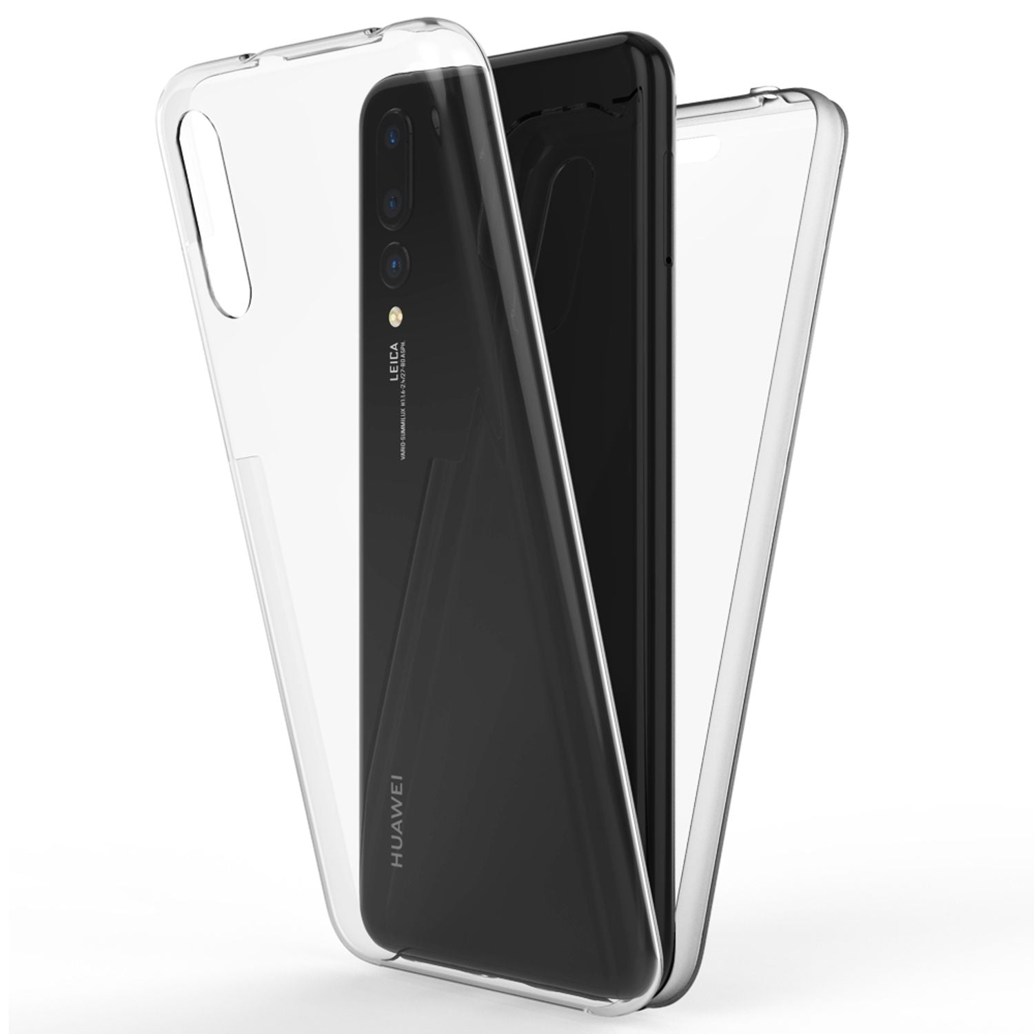 NALIA 360 Grad Handy Hülle für Huawei P20 Pro, Full Cover Case Displayschutz Transparent NALIA Transparente Hülle