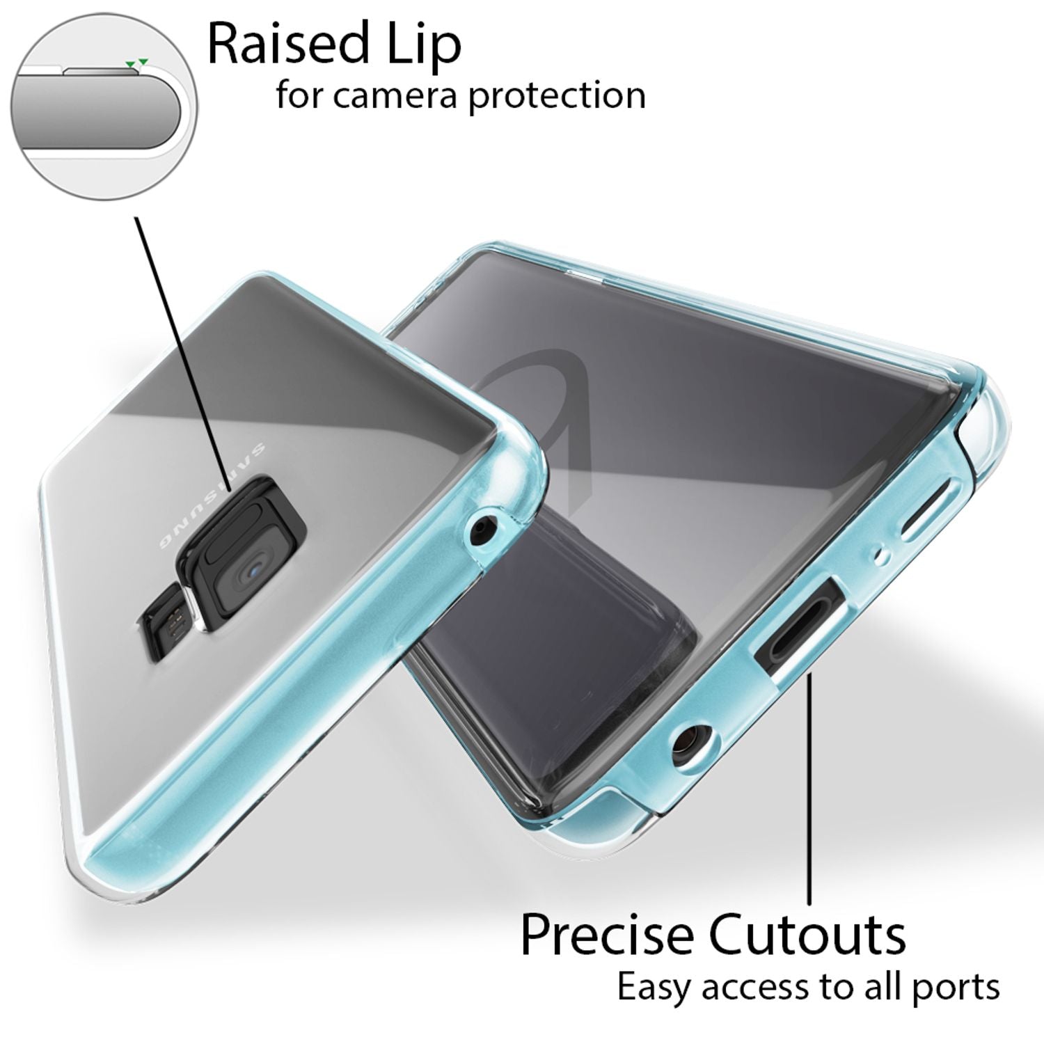 NALIA 360 Grad Handy Hülle für Samsung Galaxy S9, Full Cover Case Bumper Etui Transparent NALIA Transparente Hülle