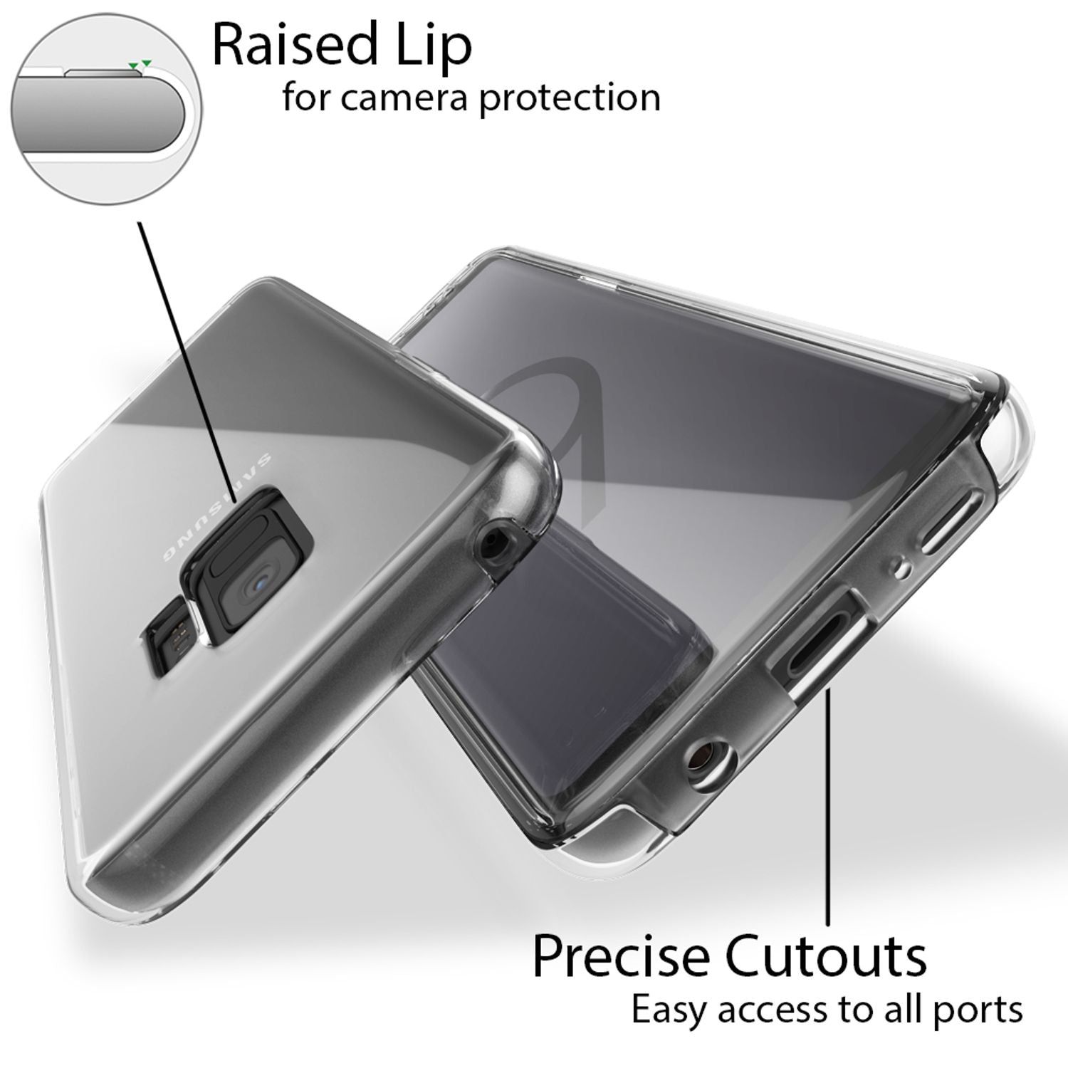NALIA 360 Grad Handy Hülle für Samsung Galaxy S9, Full Cover Case Bumper Etui Transparent NALIA Transparente Hülle