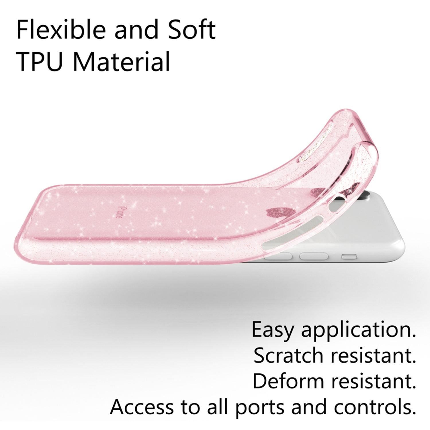 NALIA Handyhülle für iPhone XS Max, Glitzer Ultra Slim Silikon Case Back Cover Transparent NALIA Transparente Hülle