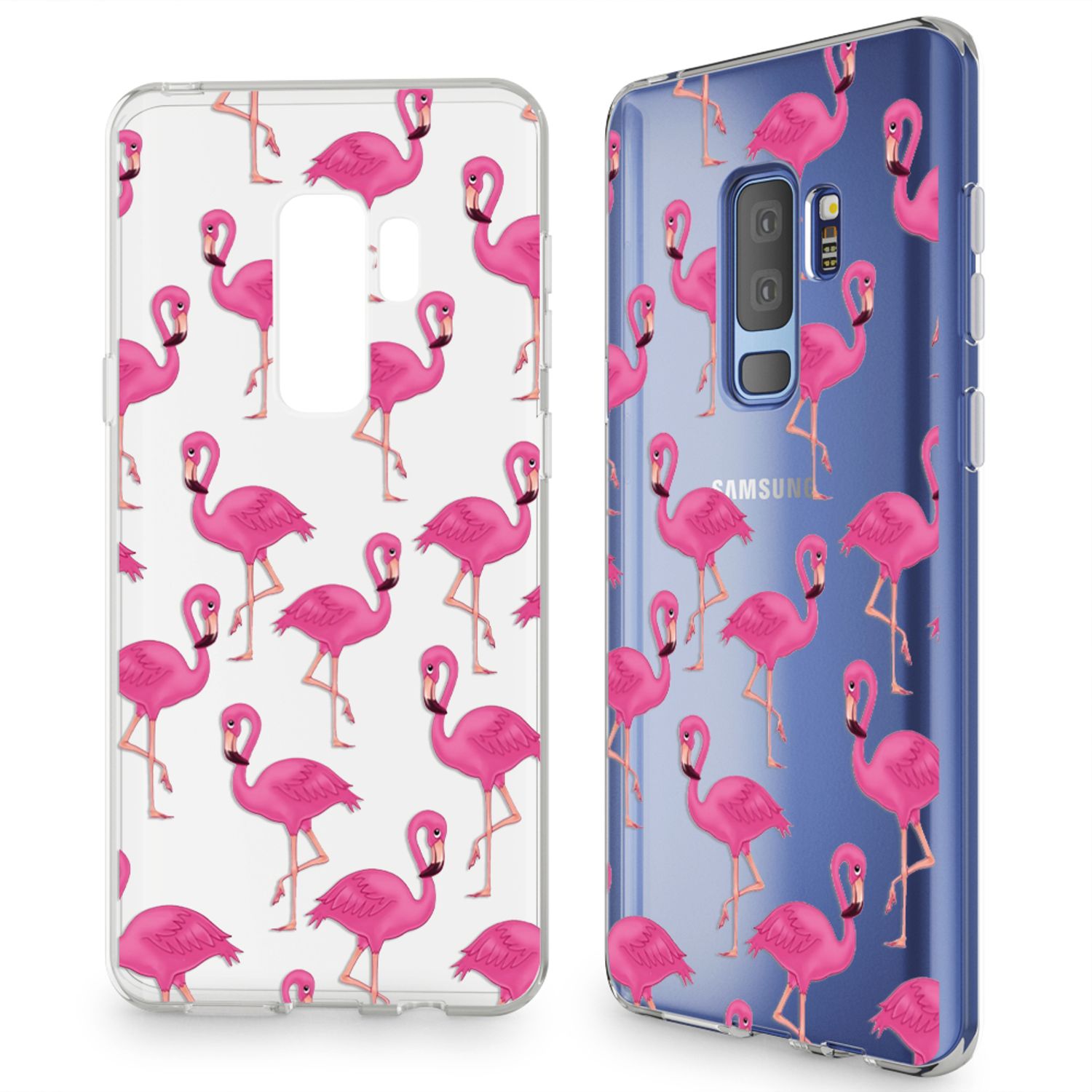 Samsung Galaxy S9 Plus Hülle Handyhülle von NALIA, Slim Silikon Motiv Case Schutzhülle Flamingo Pink NALIA
