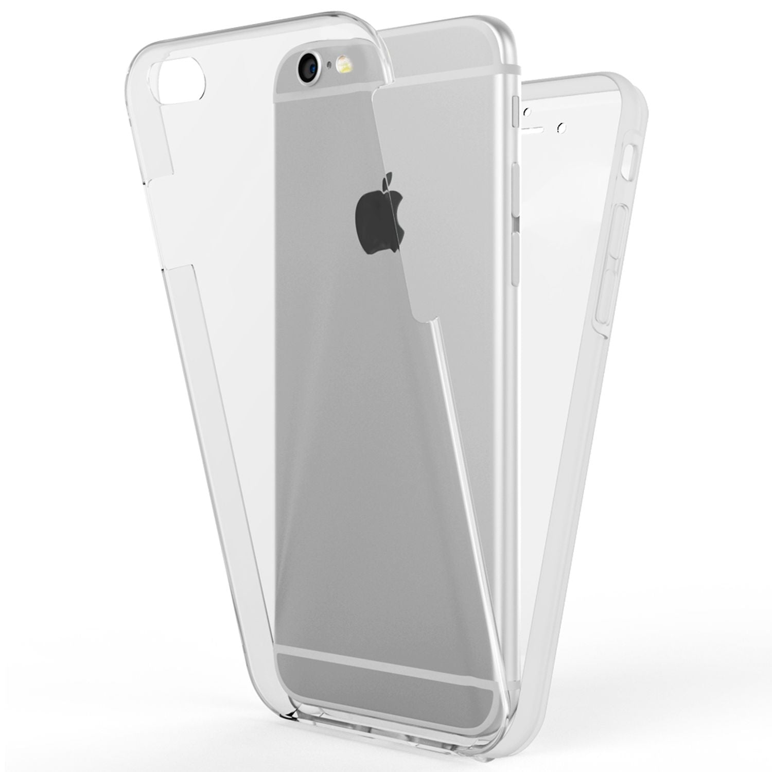 NALIA 360 Grad Handy Hülle für Apple iPhone 6 6S, Full Cover Silikon Bumper Case Transparent NALIA Transparente Hülle