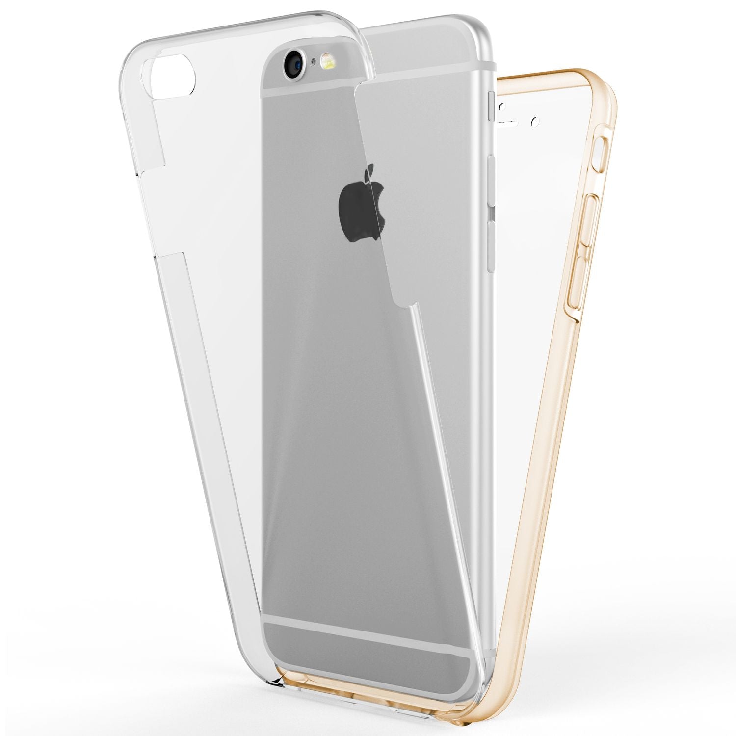 NALIA 360 Grad Handy Hülle für Apple iPhone 6 Plus 6S Plus, Full Cover Case Etui Transparent NALIA Transparente Hülle