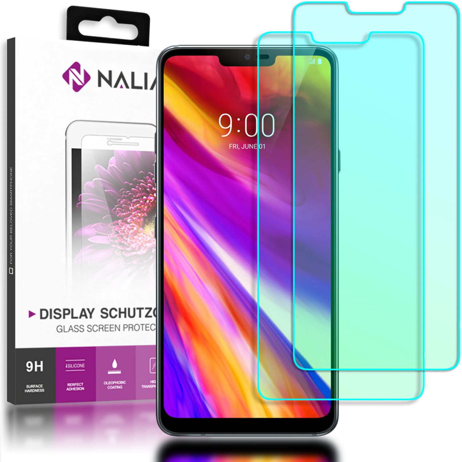 NALIA (2-Pack) Schutzglas kompatibel mit LG G7 ThinQ, 9H Screen Protector Glass Default Title NALIA