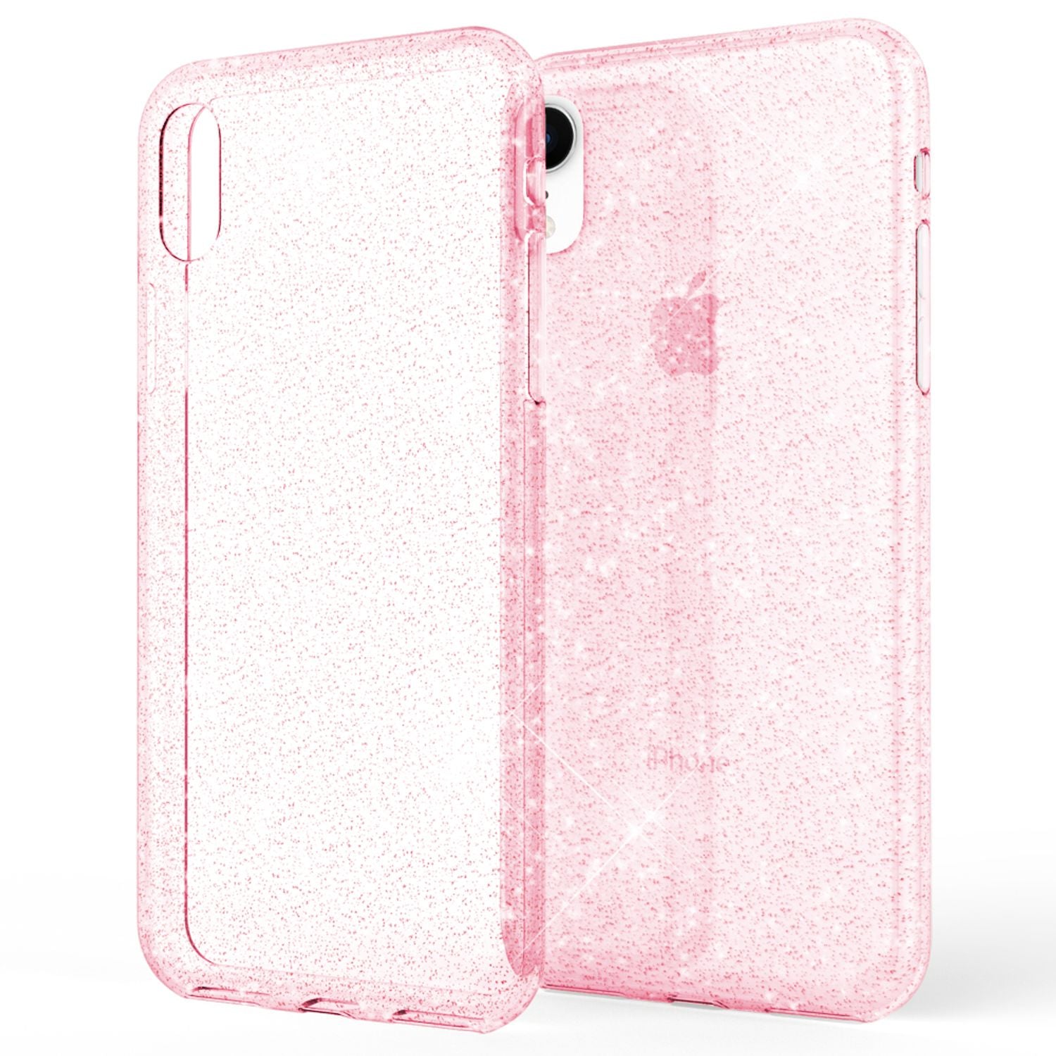 NALIA Handyhülle für iPhone XR, Glitzer Slim Silikon-Case Cover Etui Schutzhülle Transparent NALIA Transparente Hülle
