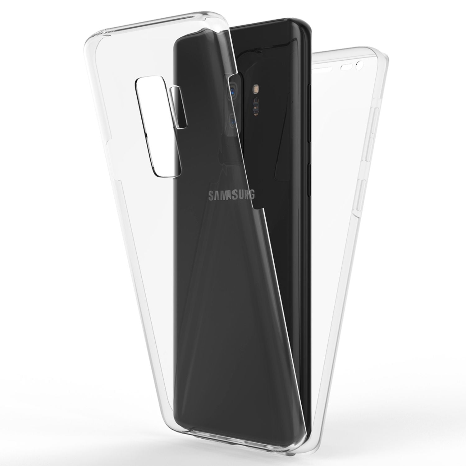 NALIA 360 Grad Handy Hülle für Samsung Galaxy S9 Plus, Full Cover Rundum Case Transparent NALIA Transparente Hülle