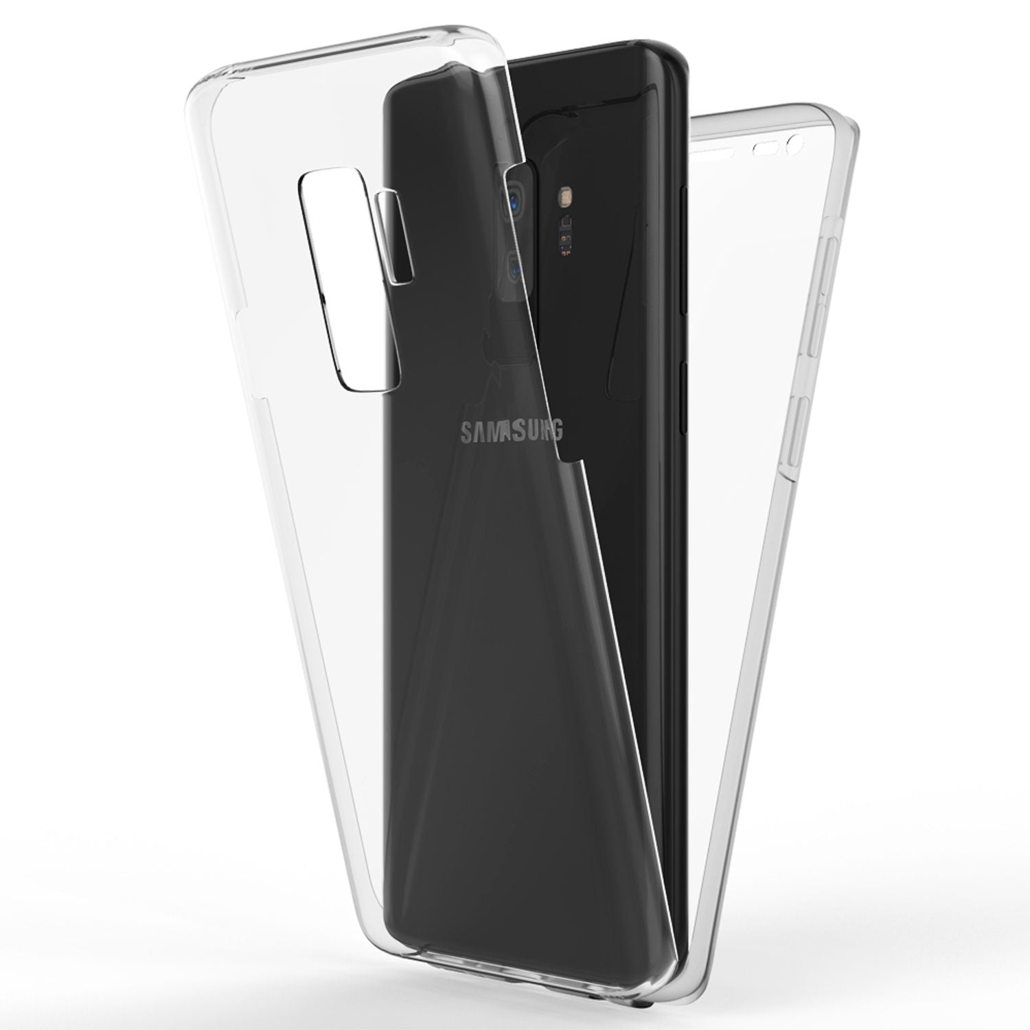 NALIA 360 Grad Handy Hülle für Samsung Galaxy S9 Plus, Full Cover Rundum Case Transparent NALIA Transparente Hülle