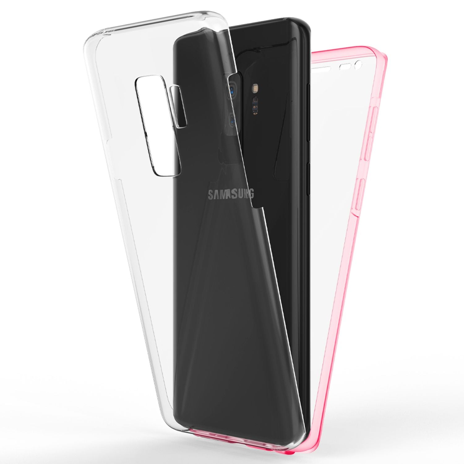 NALIA 360 Grad Handy Hülle für Samsung Galaxy S9 Plus, Full Cover Rundum Case Transparent NALIA Transparente Hülle