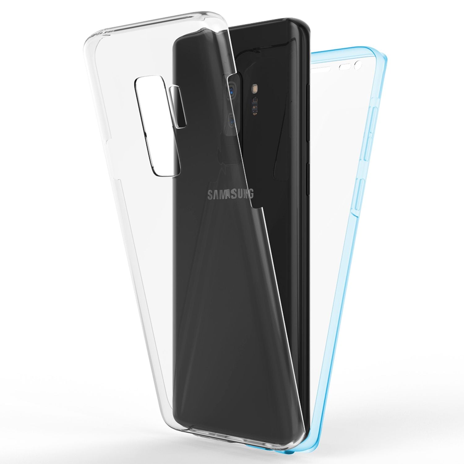 NALIA 360 Grad Handy Hülle für Samsung Galaxy S9 Plus, Full Cover Rundum Case Transparent NALIA Transparente Hülle