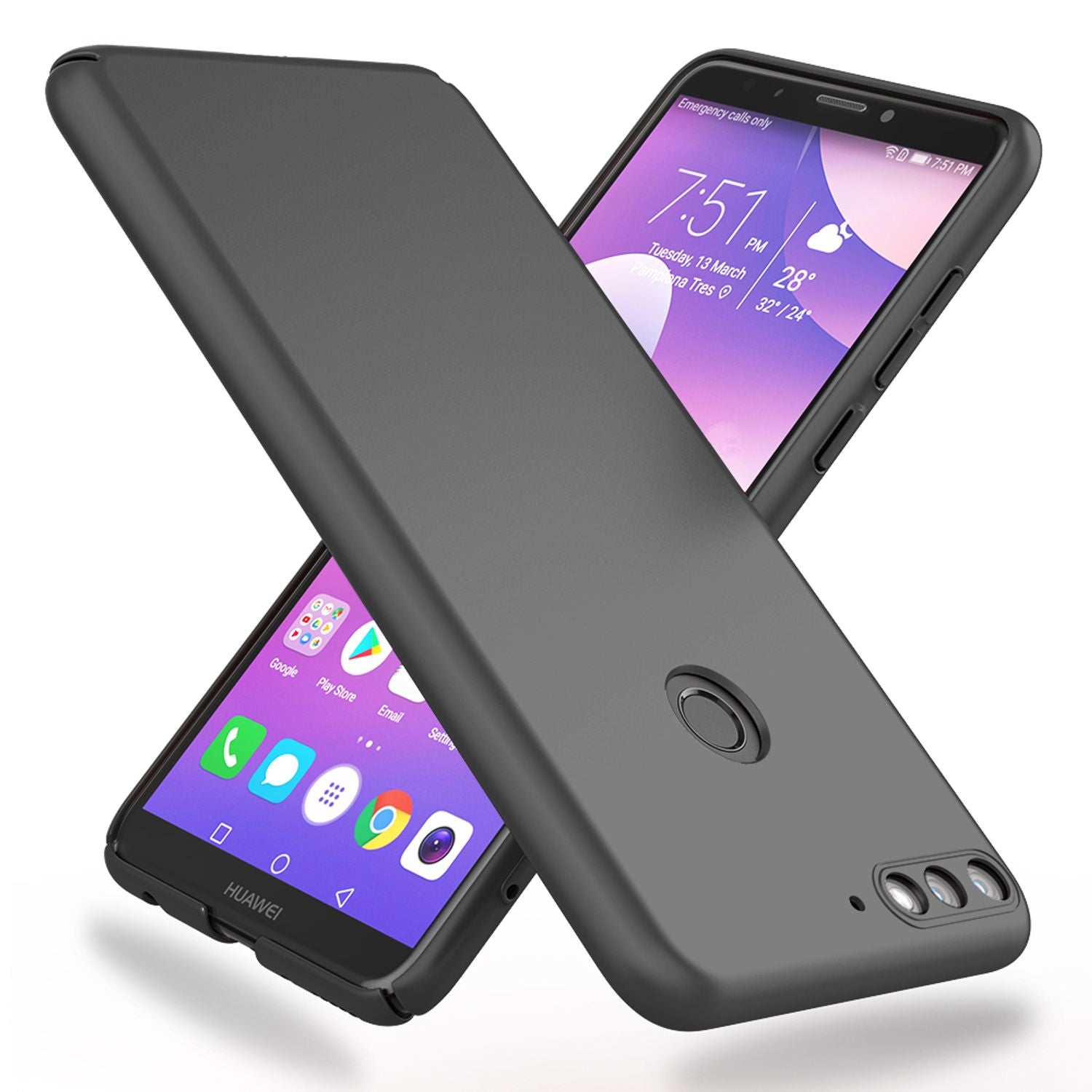 NALIA Handyhülle für Huawei Y7 (2018), Dünne Hard Case Schutz Hülle Slim Cover NALIA SlimFit Hülle
