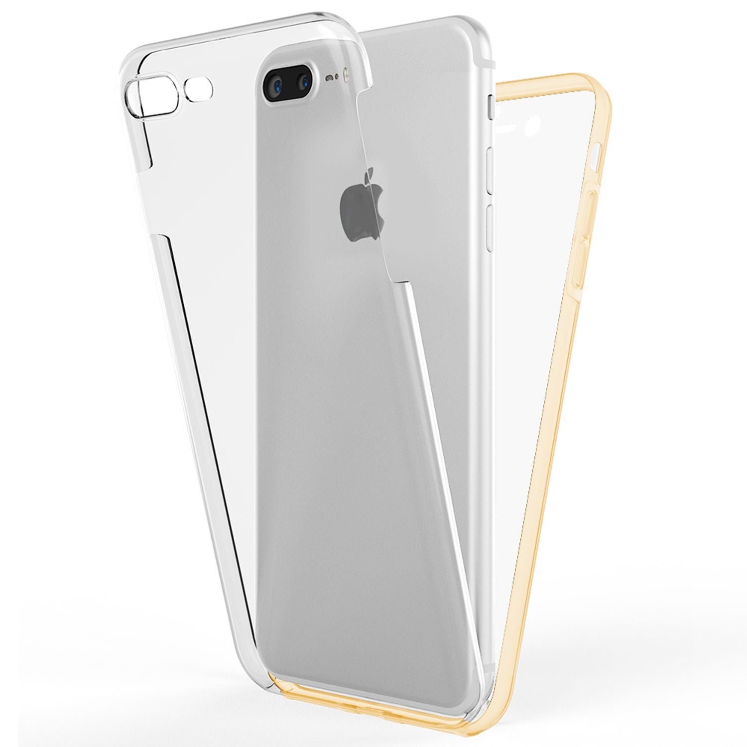 NALIA 360 Grad Handy Hülle für Apple iPhone 8 Plus / 7 Plus, Full Cover Case Transparent NALIA Transparente Hülle