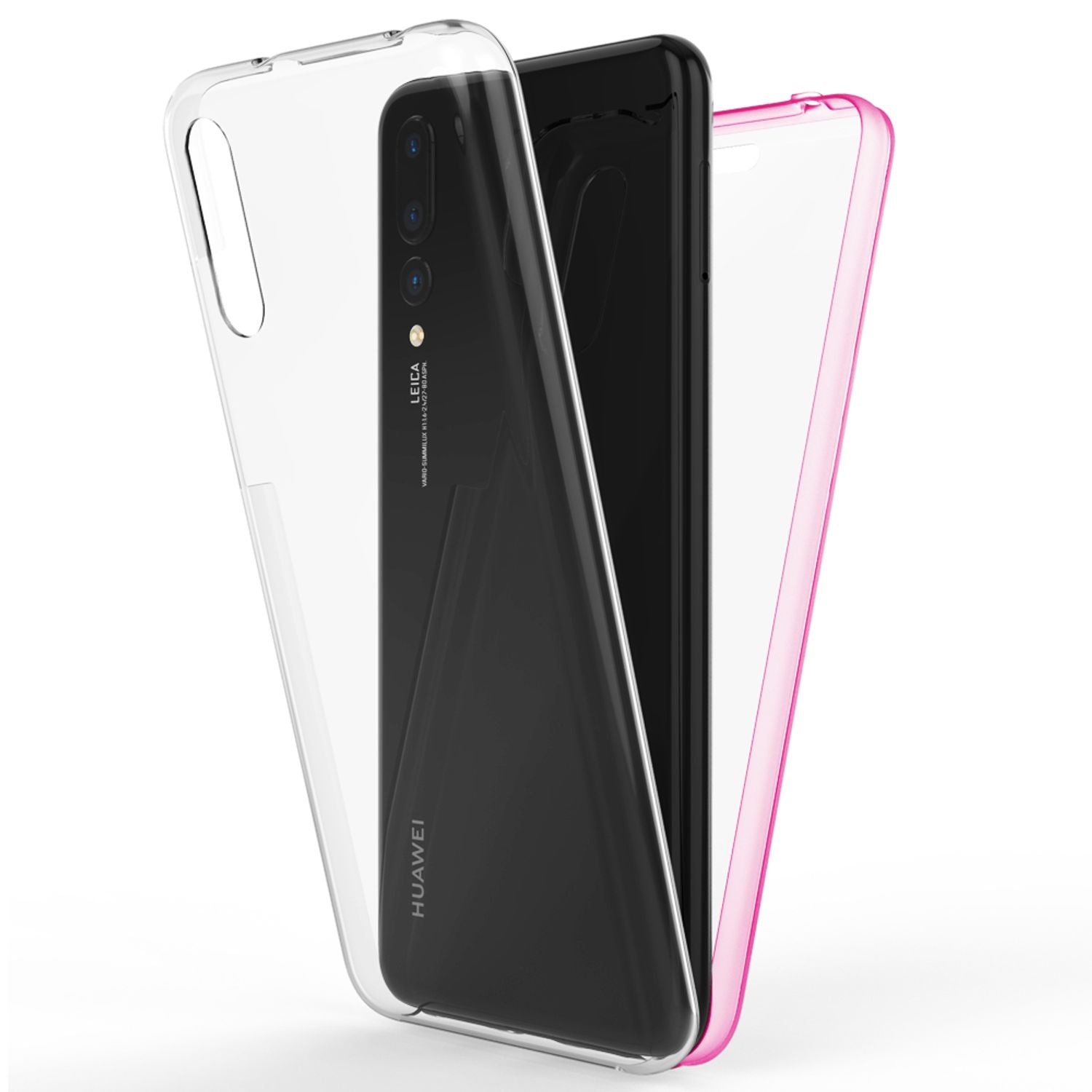 NALIA 360 Grad Handy Hülle für Huawei P20 Pro, Full Cover Case Displayschutz Transparent NALIA Transparente Hülle