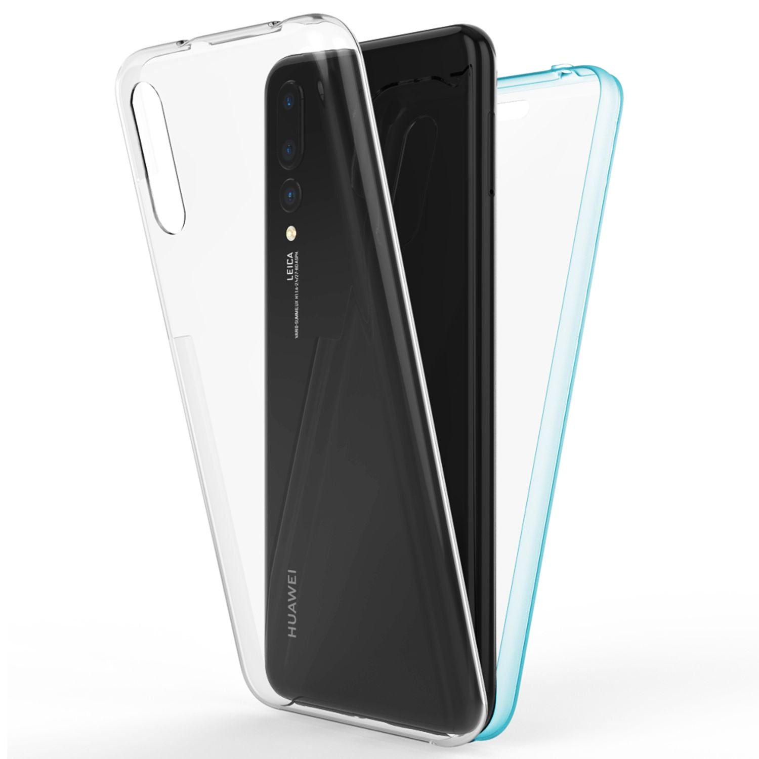 NALIA 360 Grad Handy Hülle für Huawei P20 Pro, Full Cover Case Displayschutz Transparent NALIA Transparente Hülle
