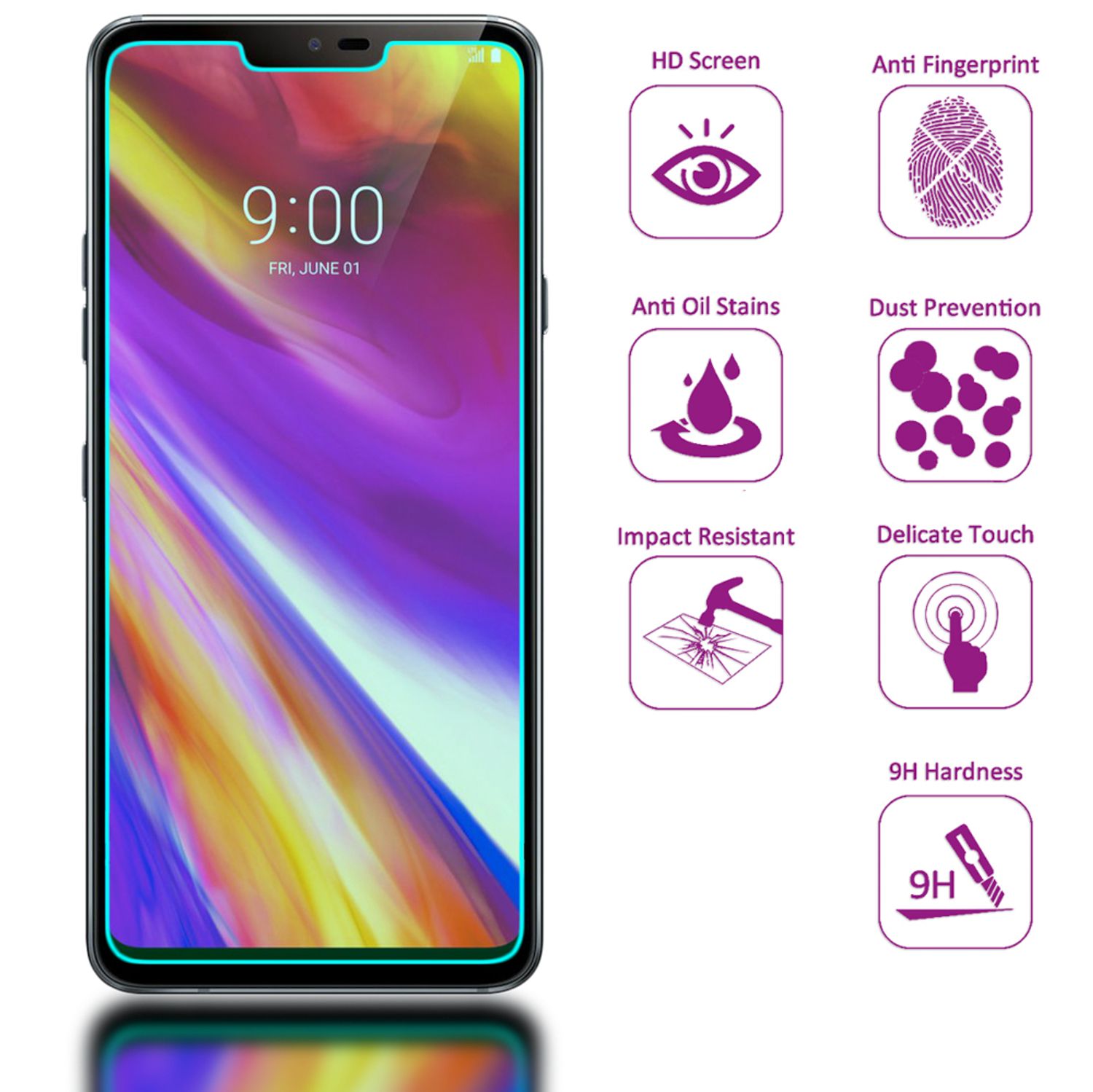 NALIA (2-Pack) Schutzglas kompatibel mit LG G7 ThinQ, 9H Screen Protector Glass Default Title NALIA