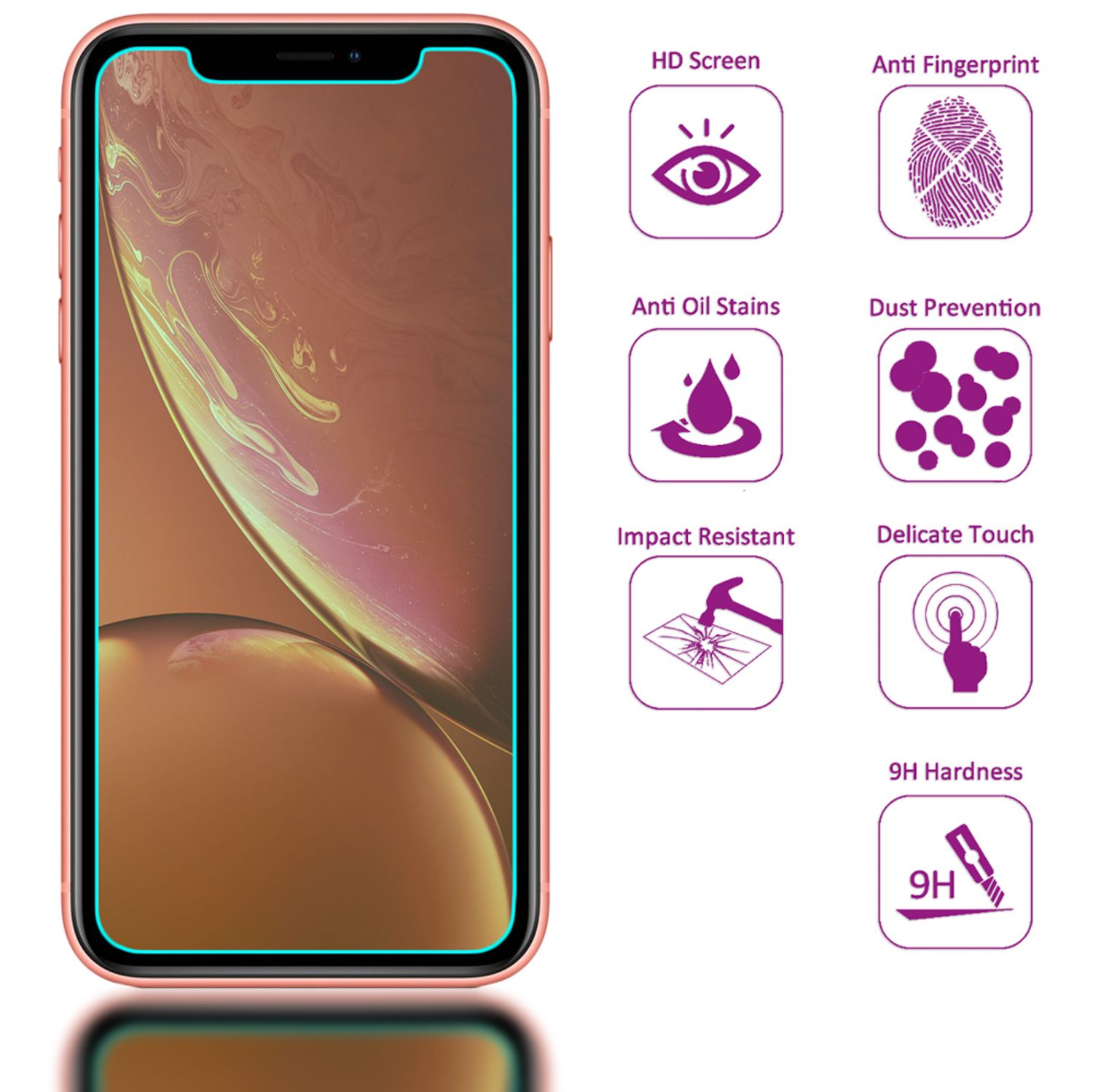 NALIA 2 Pack Schutz Glas für iPhone 11 / iPhone XR, Handy Display Schutz Folie