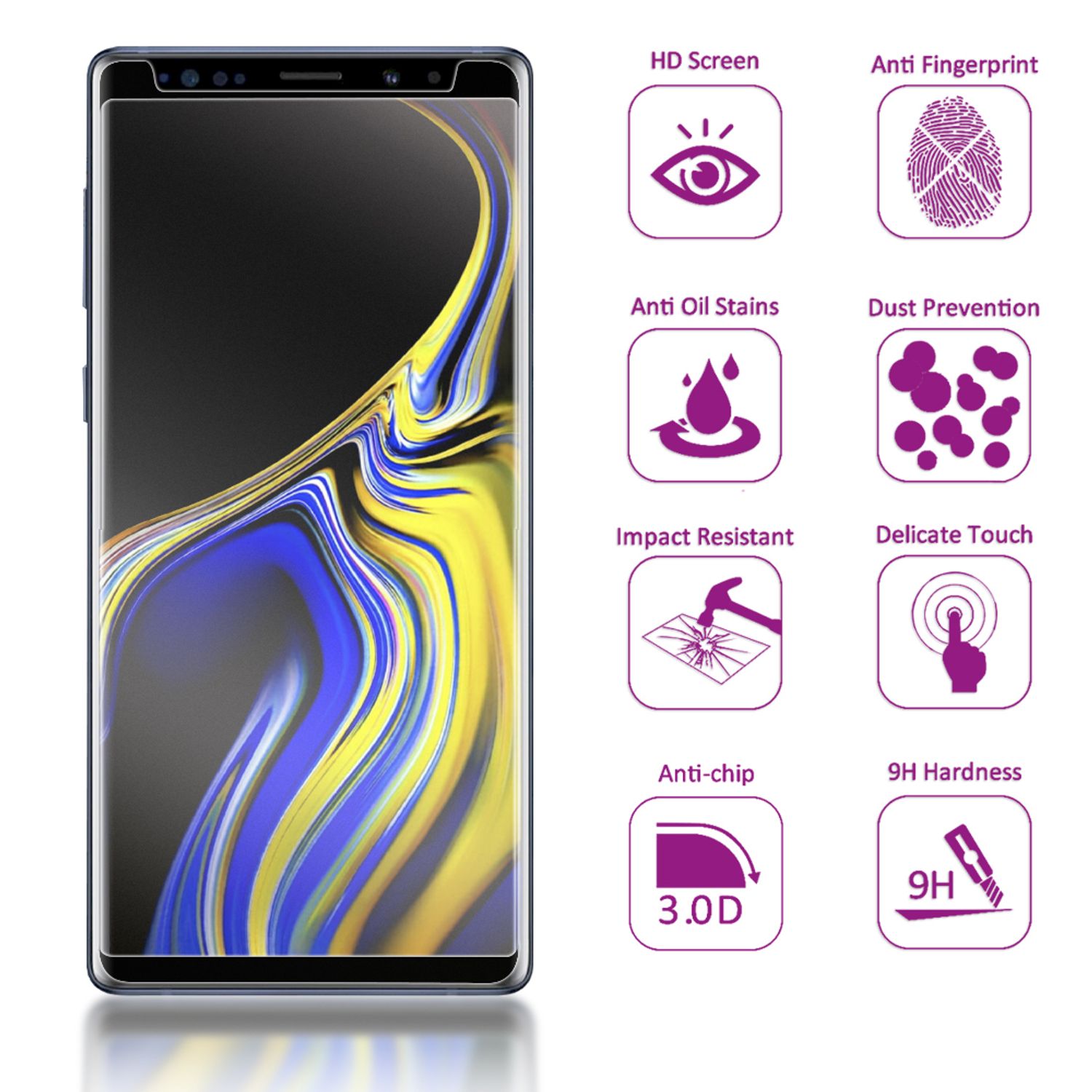 NALIA 9H Schutzglas Samsung Galaxy Note 9 Panzerglas kratzfest Default Title NALIA GlasSchutz