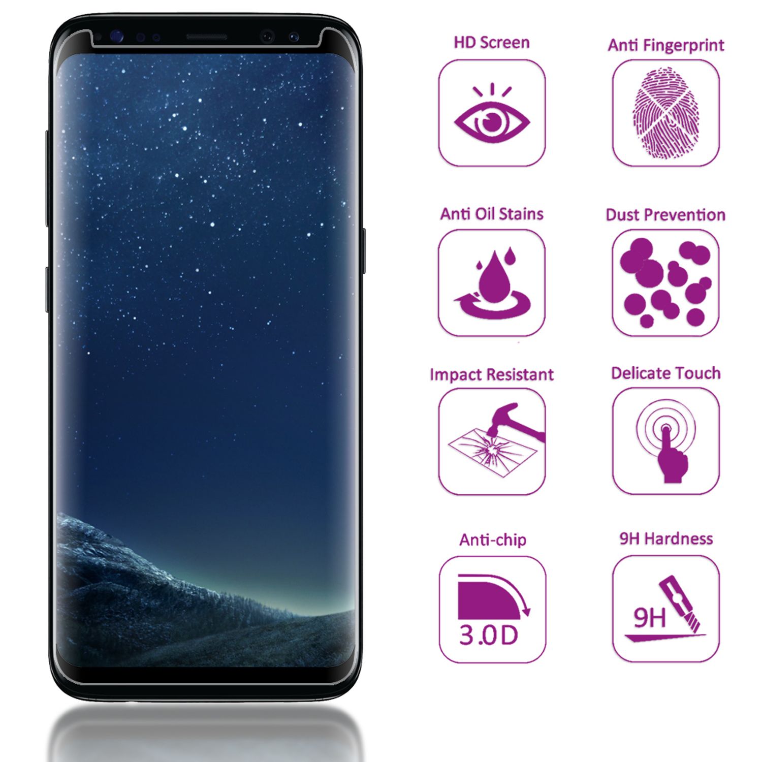 NALIA Sicht Schutzglas für Samsung Galaxy S8, Anti Spy Blickschutz Privacy Glas Default Title NALIA