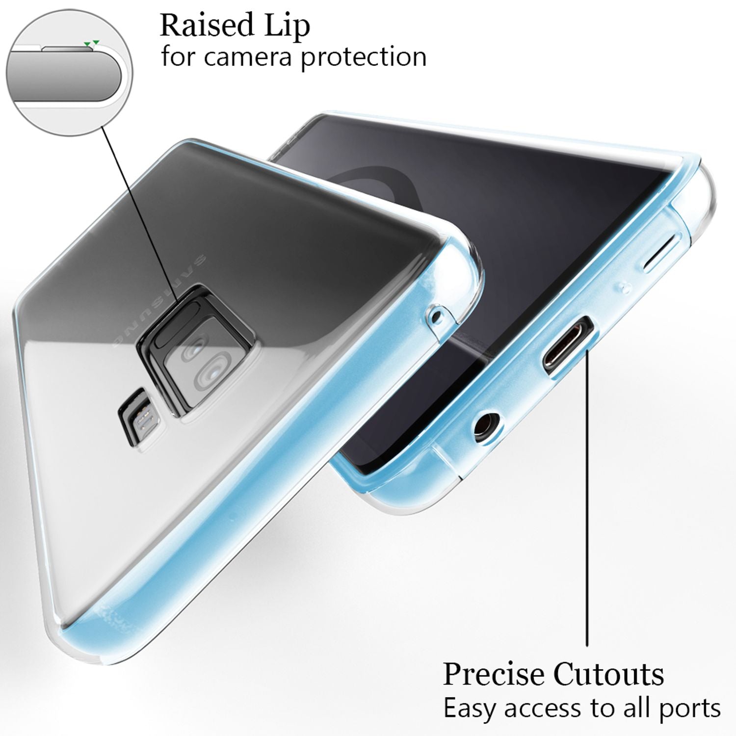 NALIA 360 Grad Handy Hülle für Samsung Galaxy S9 Plus, Full Cover Rundum Case Transparent NALIA Transparente Hülle
