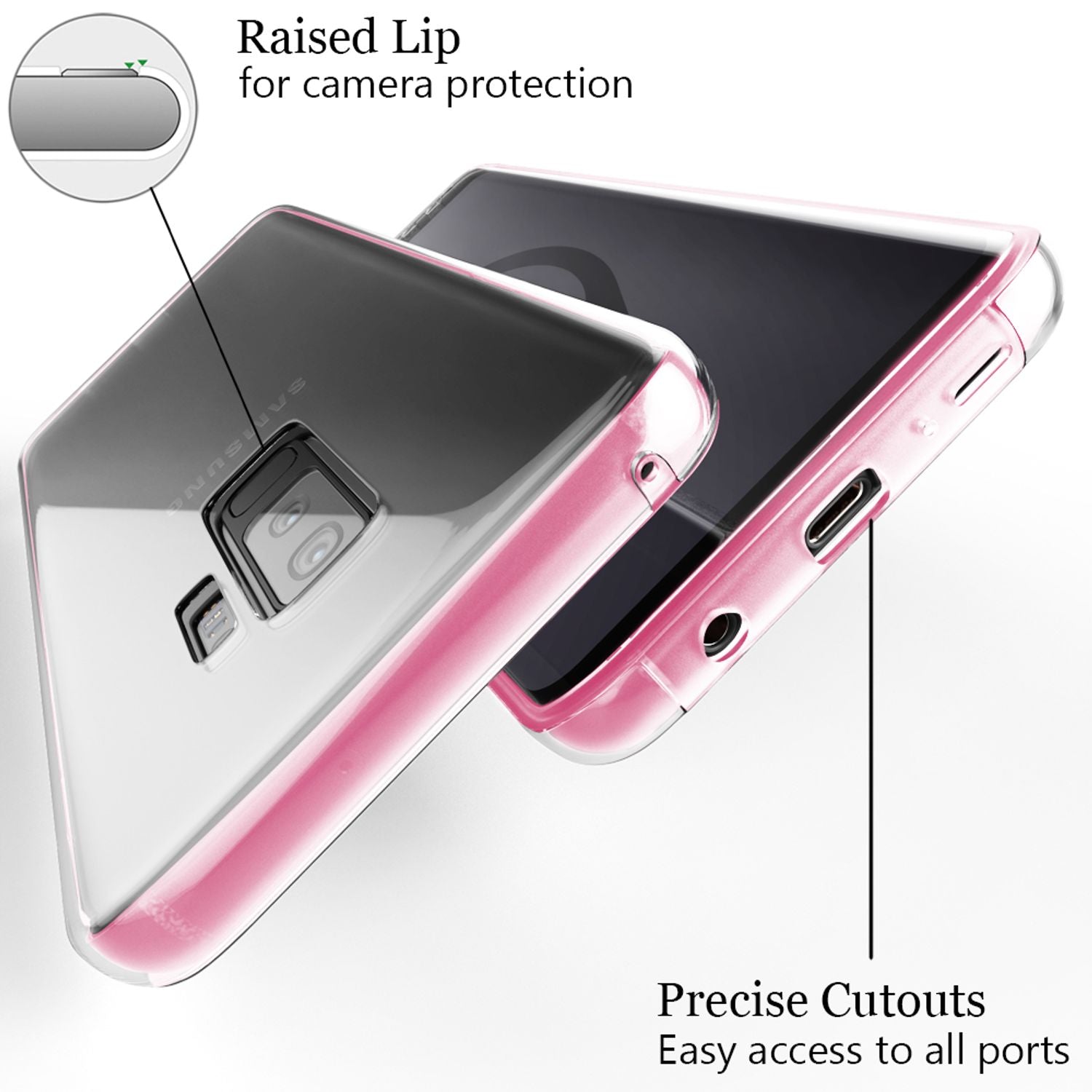NALIA 360 Grad Handy Hülle für Samsung Galaxy S9 Plus, Full Cover Rundum Case Transparent NALIA Transparente Hülle