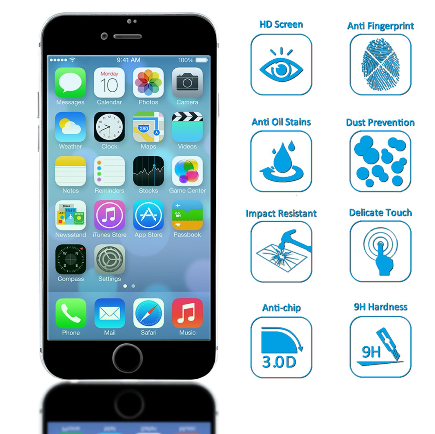 NALIA Schutzglas für iPhone 8 Plus / 7 Plus, 5D Full Cover Display Schutz Folie Schwarz NALIA