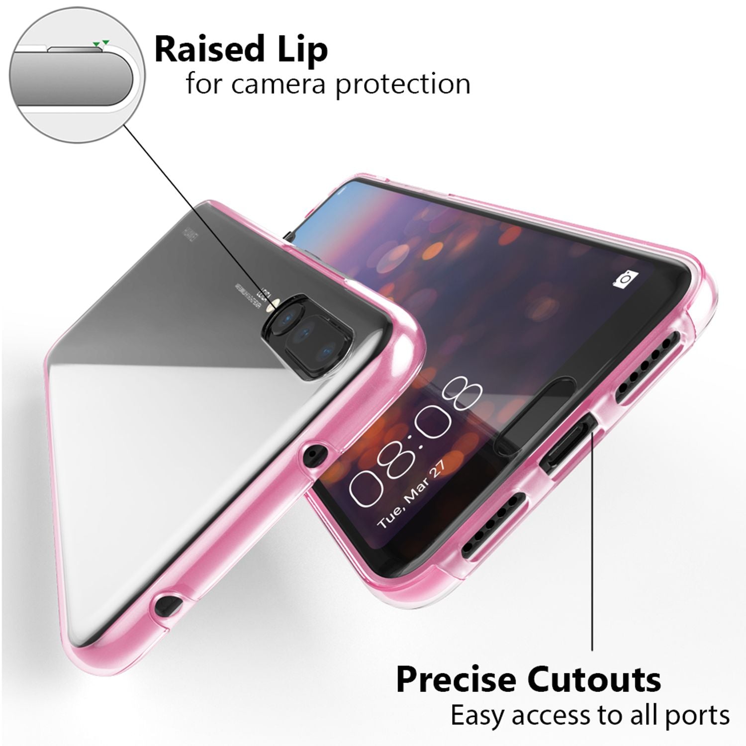 NALIA 360 Grad Handy Hülle für Huawei P20 Pro, Full Cover Case Displayschutz Transparent NALIA Transparente Hülle