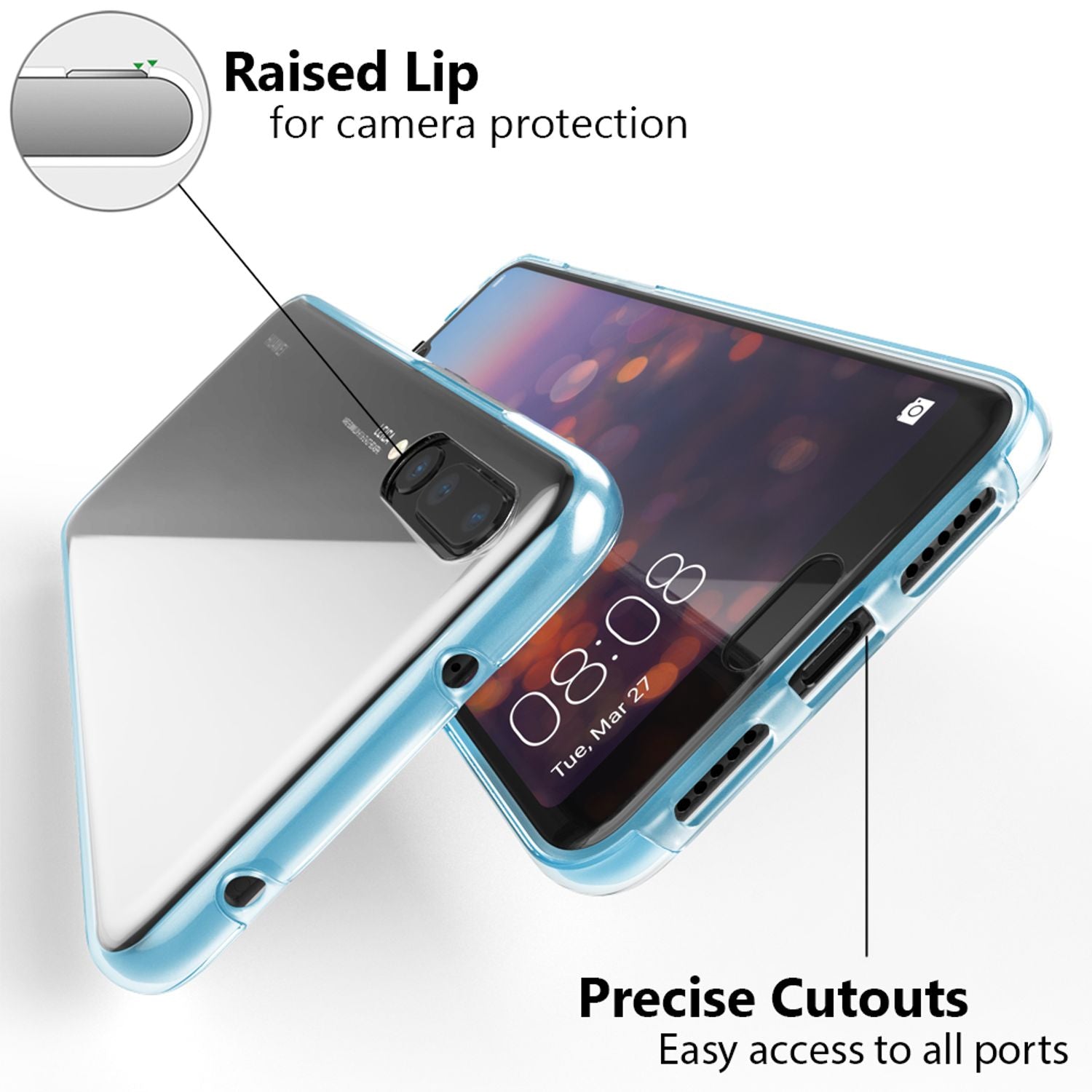 NALIA 360 Grad Handy Hülle für Huawei P20 Pro, Full Cover Case Displayschutz Transparent NALIA Transparente Hülle