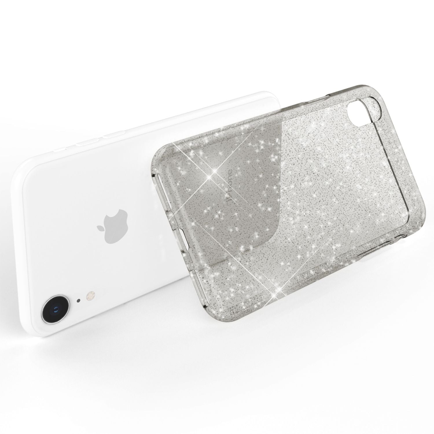 NALIA Handyhülle für iPhone XR, Glitzer Slim Silikon-Case Cover Etui Schutzhülle Transparent NALIA Transparente Hülle