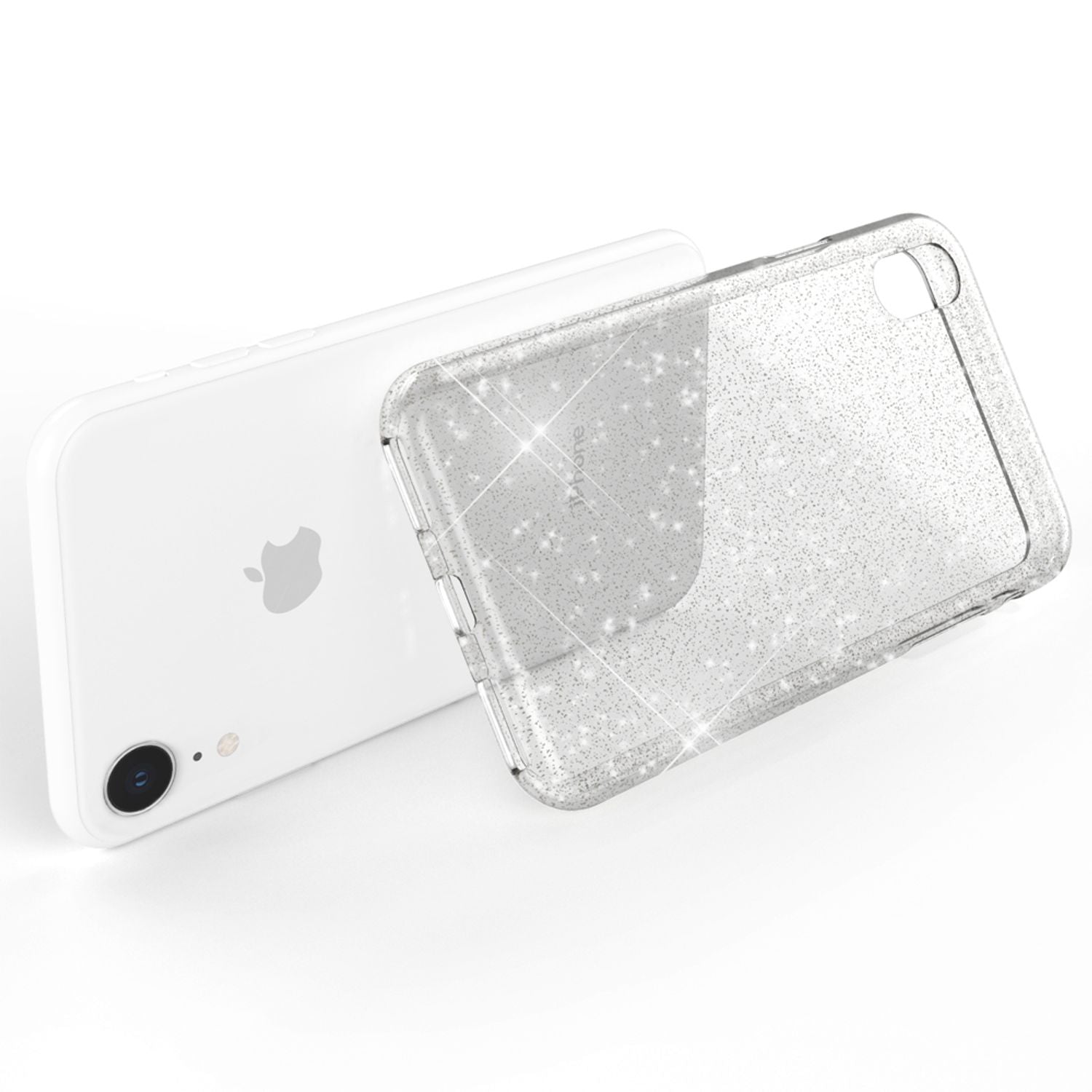 NALIA Handyhülle für iPhone XR, Glitzer Slim Silikon-Case Cover Etui Schutzhülle Transparent NALIA Transparente Hülle