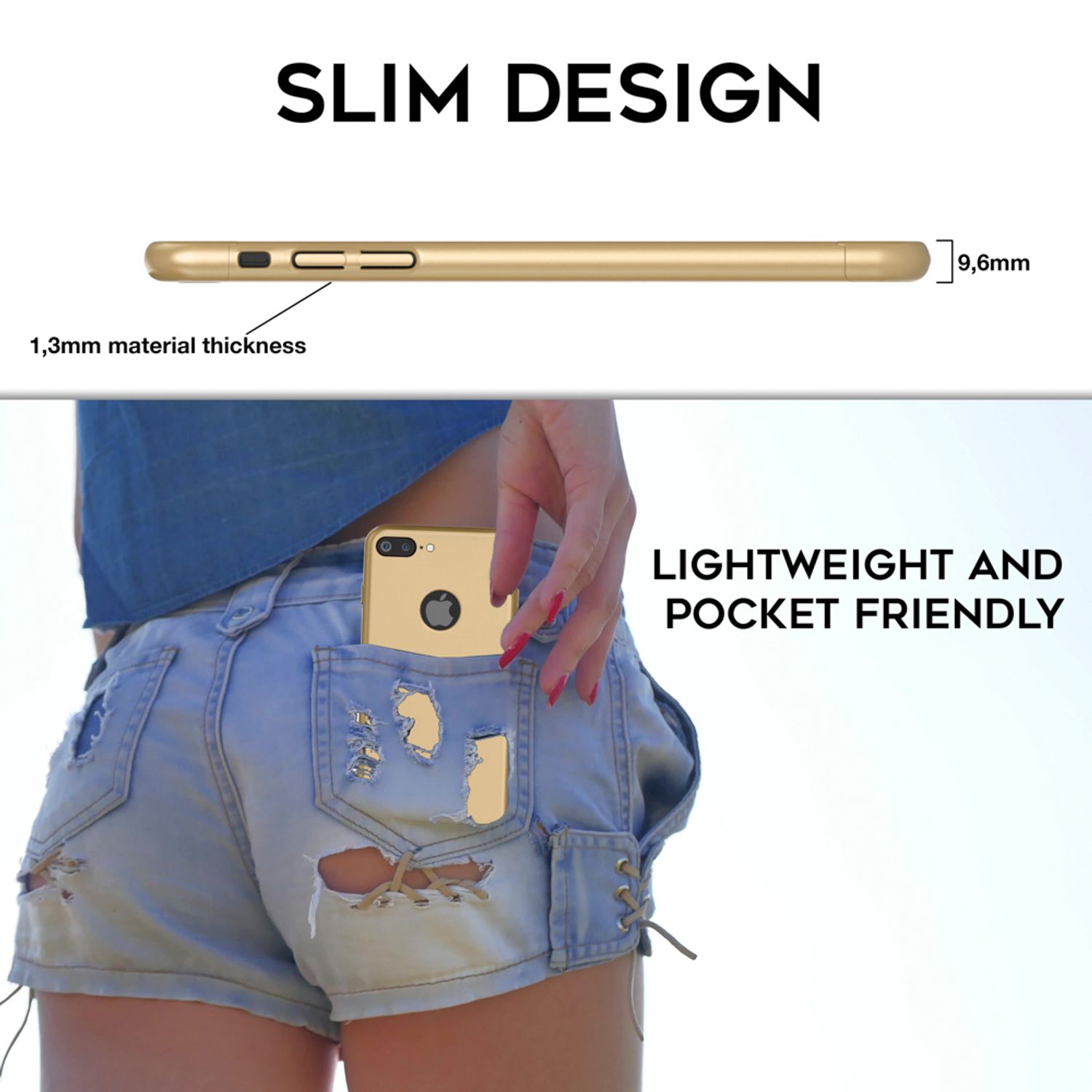 Apple iPhone 7 Plus Rundum Handy Hülle mit Displayschutz von NALIA, 360° Case Rose Gold NALIA