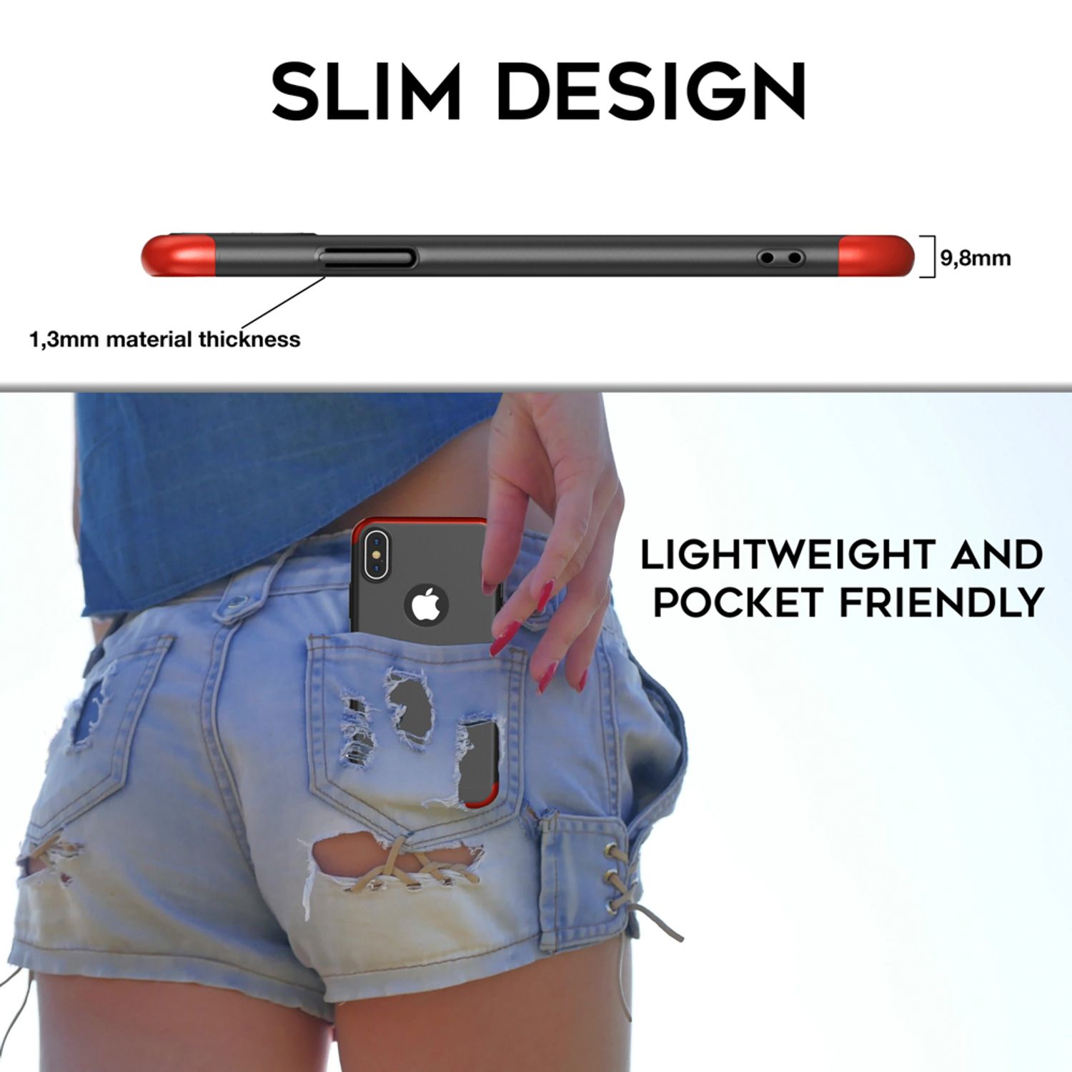 NALIA 360 Grad Hülle für iPhone X XS, Rundum Handy Cover Case mit Displayschutz NALIA