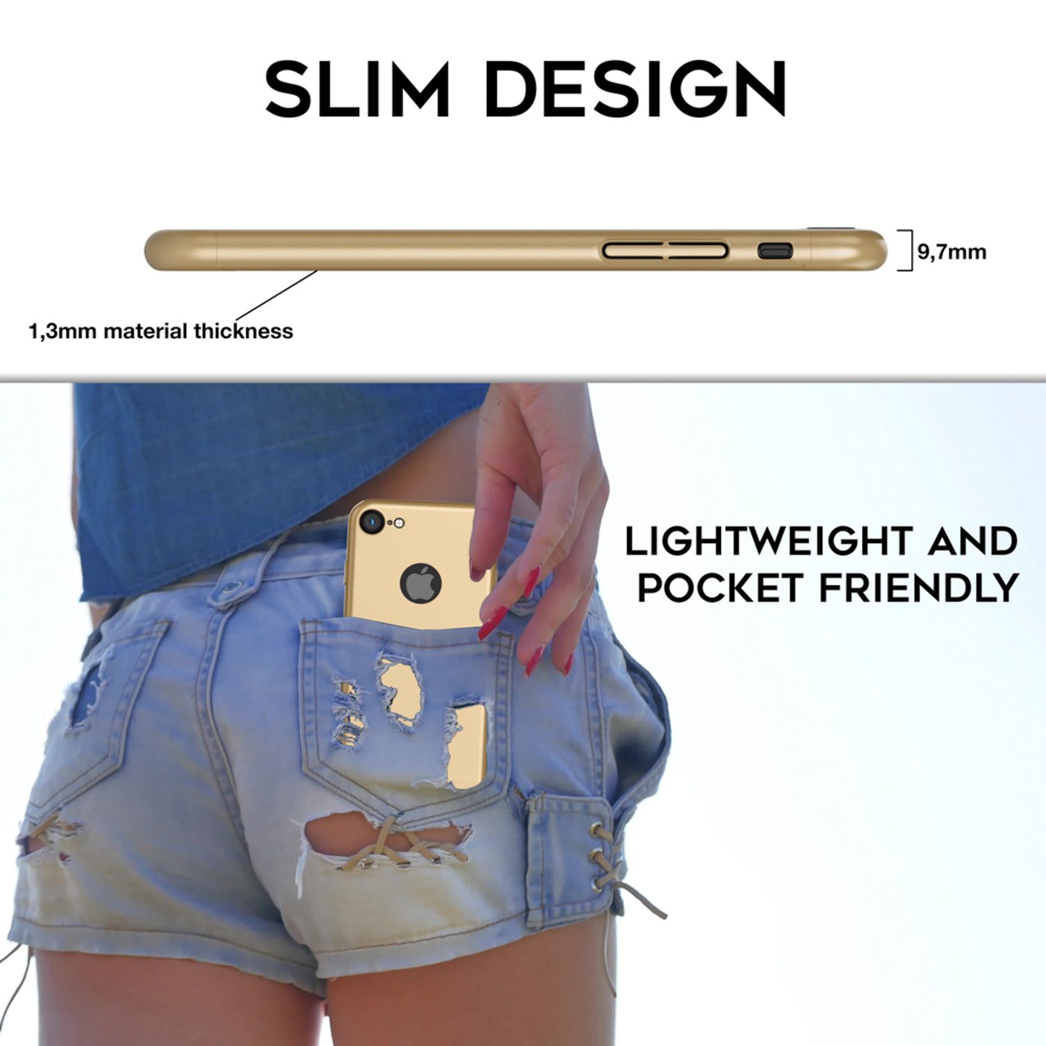 iPhone 7 Hülle 360 Grad Handyhülle mit Displayschutz von NALIA, 360° Cover Case Rot NALIA