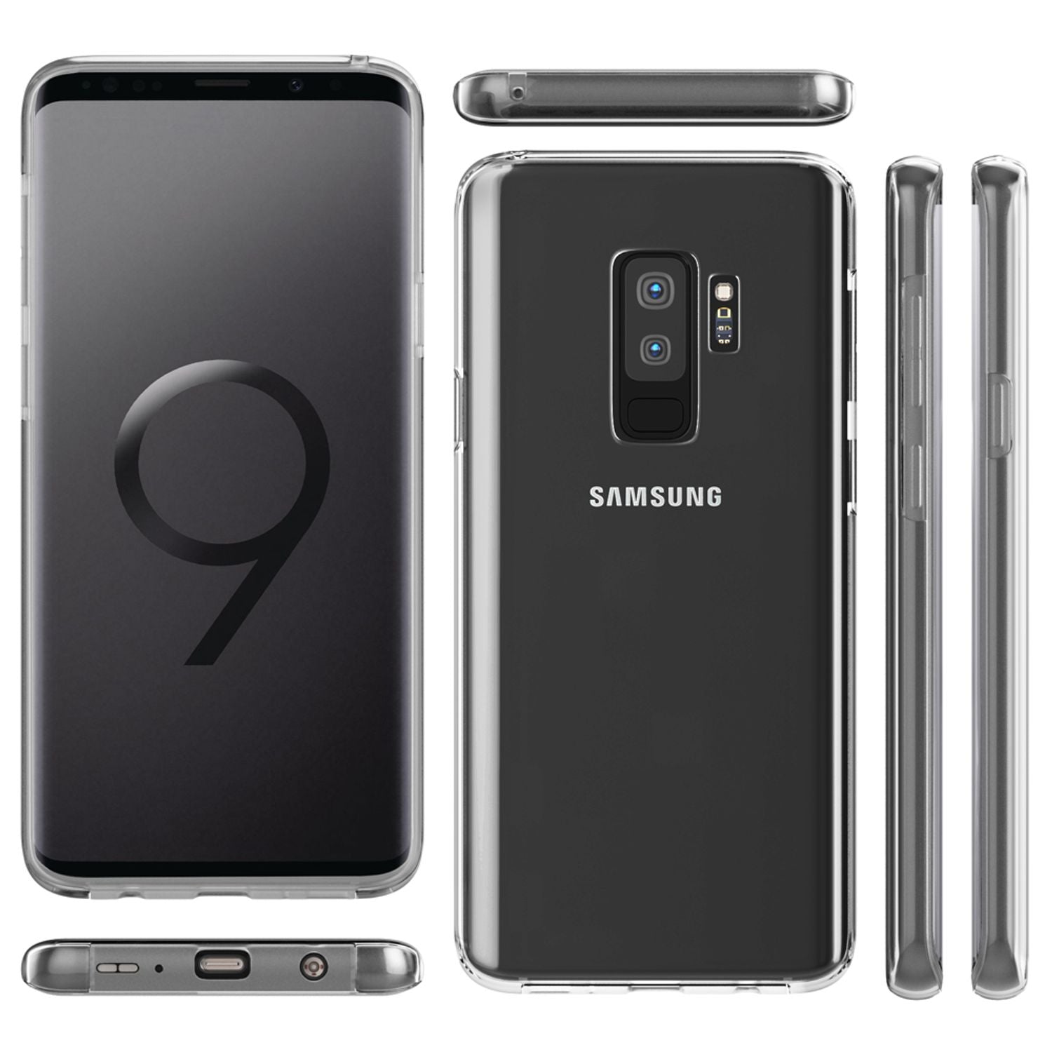 NALIA 360 Grad Handy Hülle für Samsung Galaxy S9 Plus, Full Cover Rundum Case Transparent NALIA Transparente Hülle