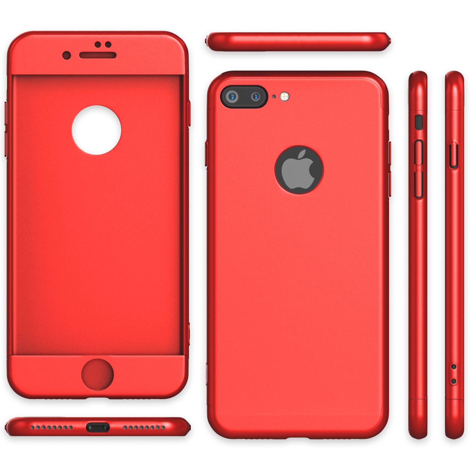 Apple iPhone 7 Plus Rundum Handy Hülle mit Displayschutz von NALIA, 360° Case Rose Gold NALIA