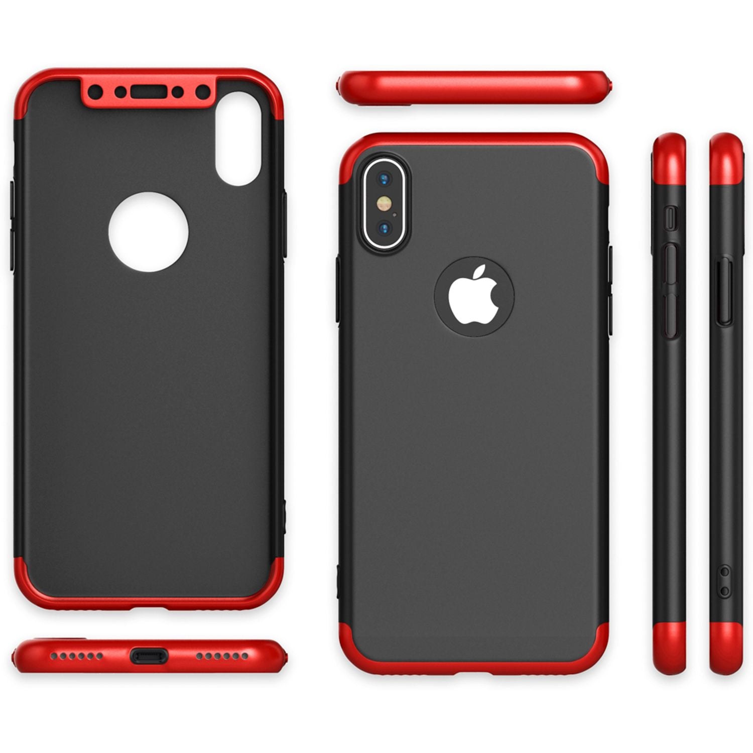 NALIA 360 Grad Hülle für iPhone X XS, Rundum Handy Cover Case mit Displayschutz NALIA
