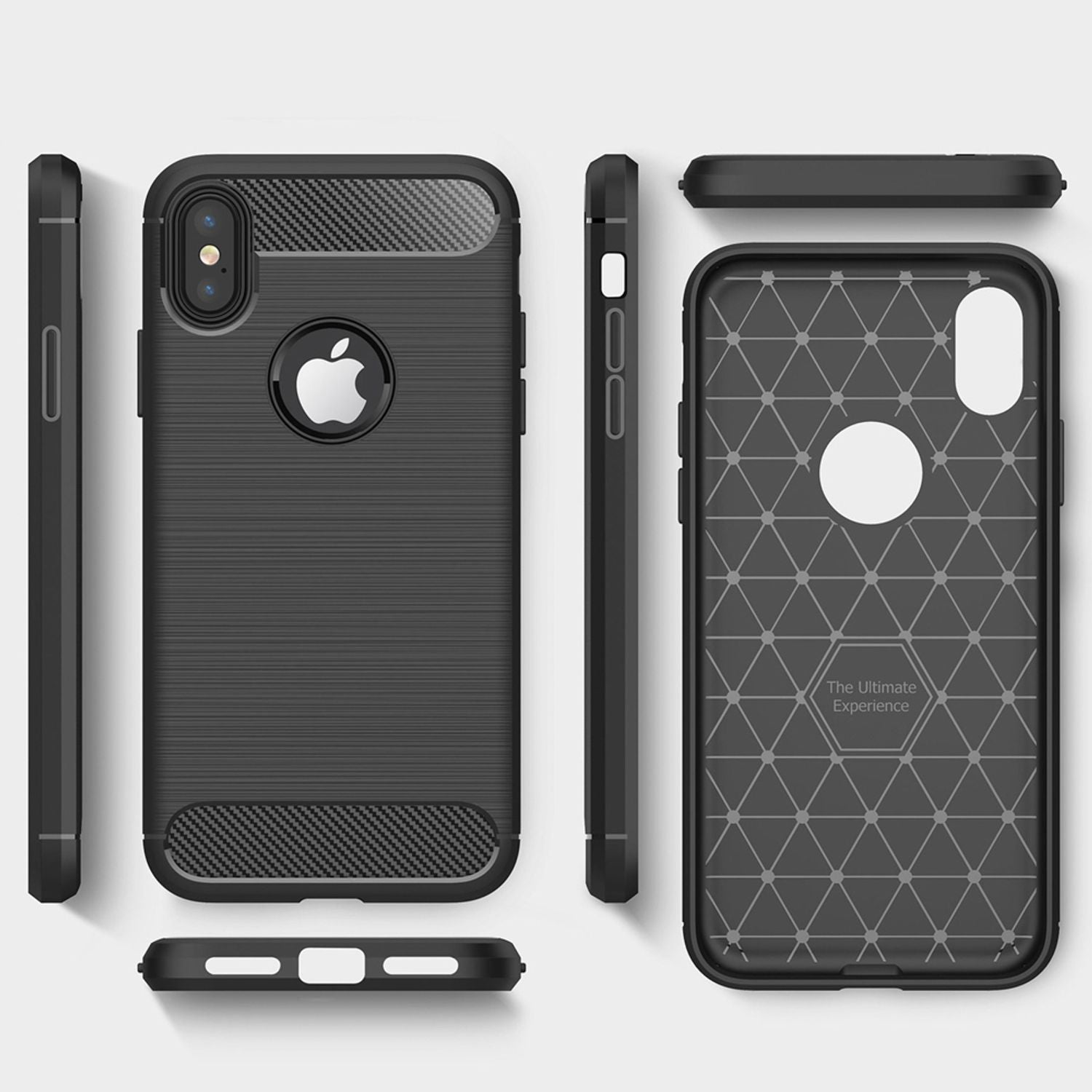 NALIA Handyhülle für Apple iPhone XS Max Hülle, Karbon Stylische Handyhülle Schwarz NALIA Protective Hülle