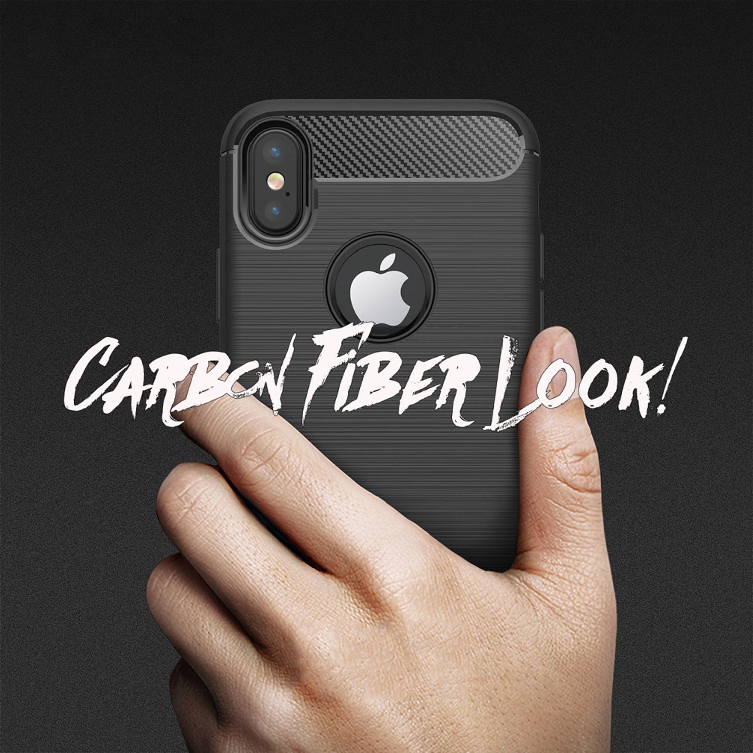 NALIA Handyhülle für Apple iPhone XS Max Hülle, Karbon Stylische Handyhülle Schwarz NALIA Protective Hülle