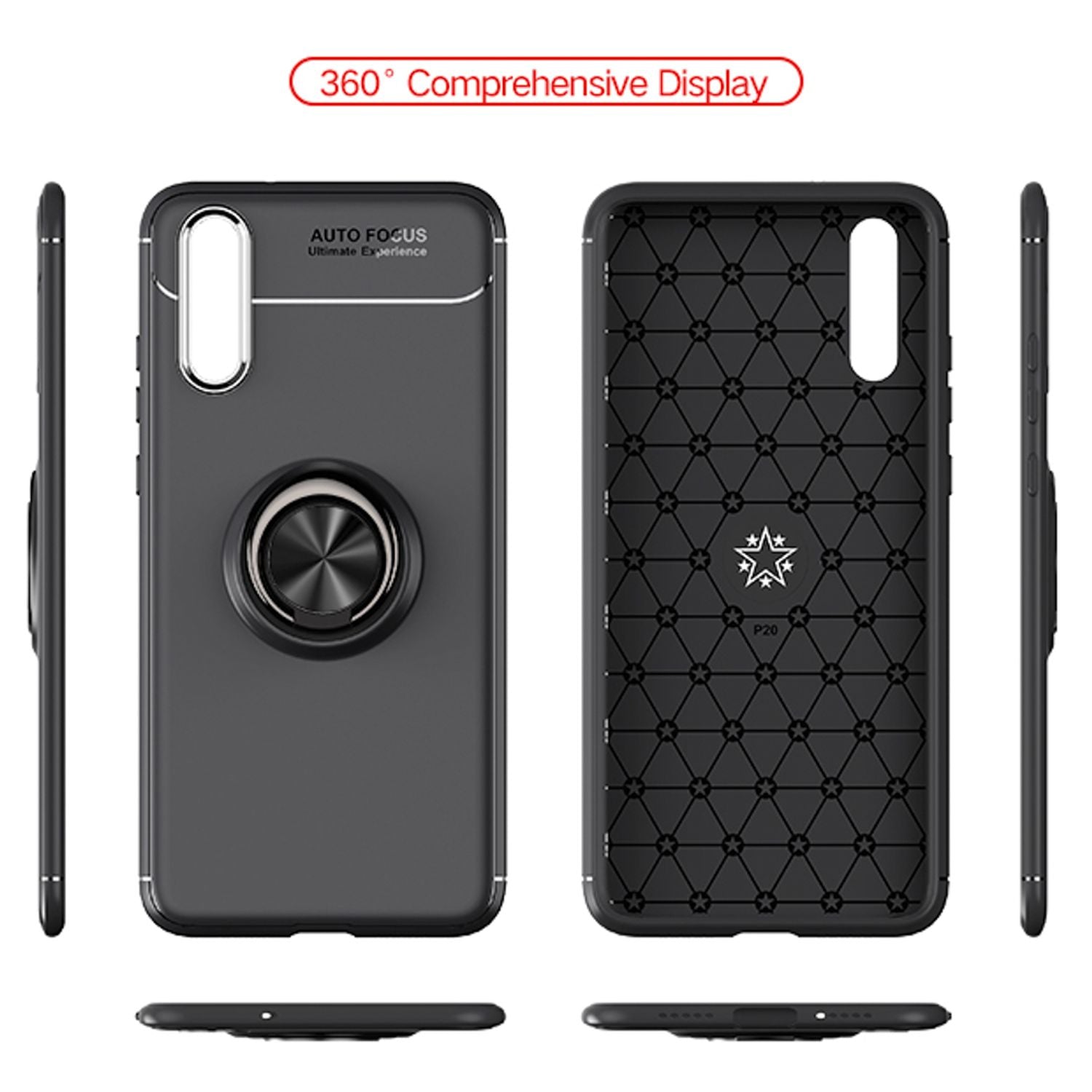 NALIA Ring Hülle für Huawei P20, Schutz Cover Magnetisch Silikon Handy Case Default Title NALIA Protective Hülle