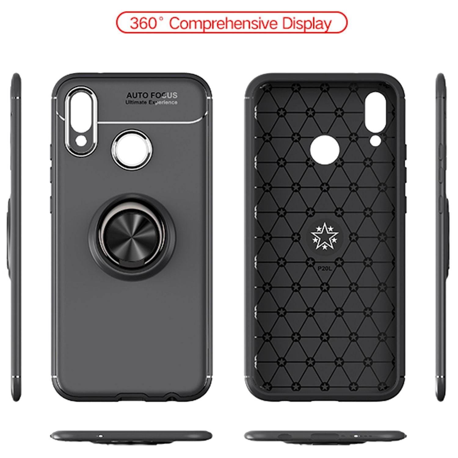 NALIA Ring Hülle für Huawei P20 Lite, Schutz Cover magnetisch Silikon Handy Case Default Title NALIA Protective Hülle