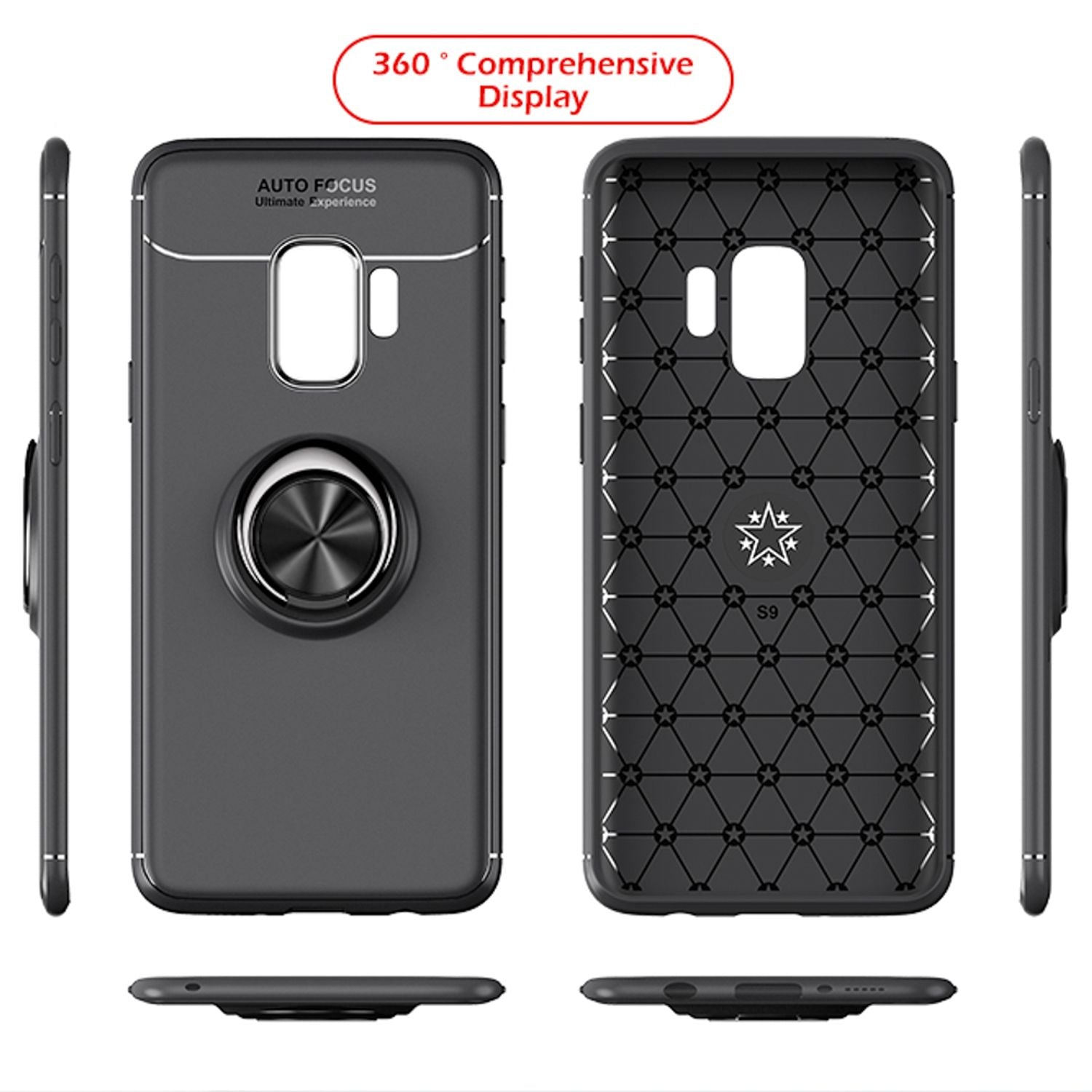 NALIA Ring Hülle für Samsung Galaxy S9, Schutz Cover Magnet Silikon Handy Case Default Title NALIA Protective Hülle