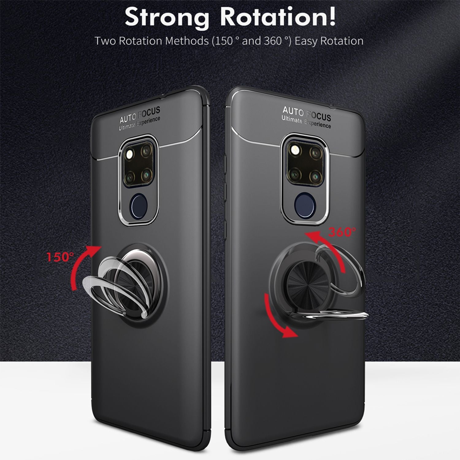 NALIA Ring Hülle für Huawei Mate20 X, Silikon Case Cover Etui für KFZ Halterung