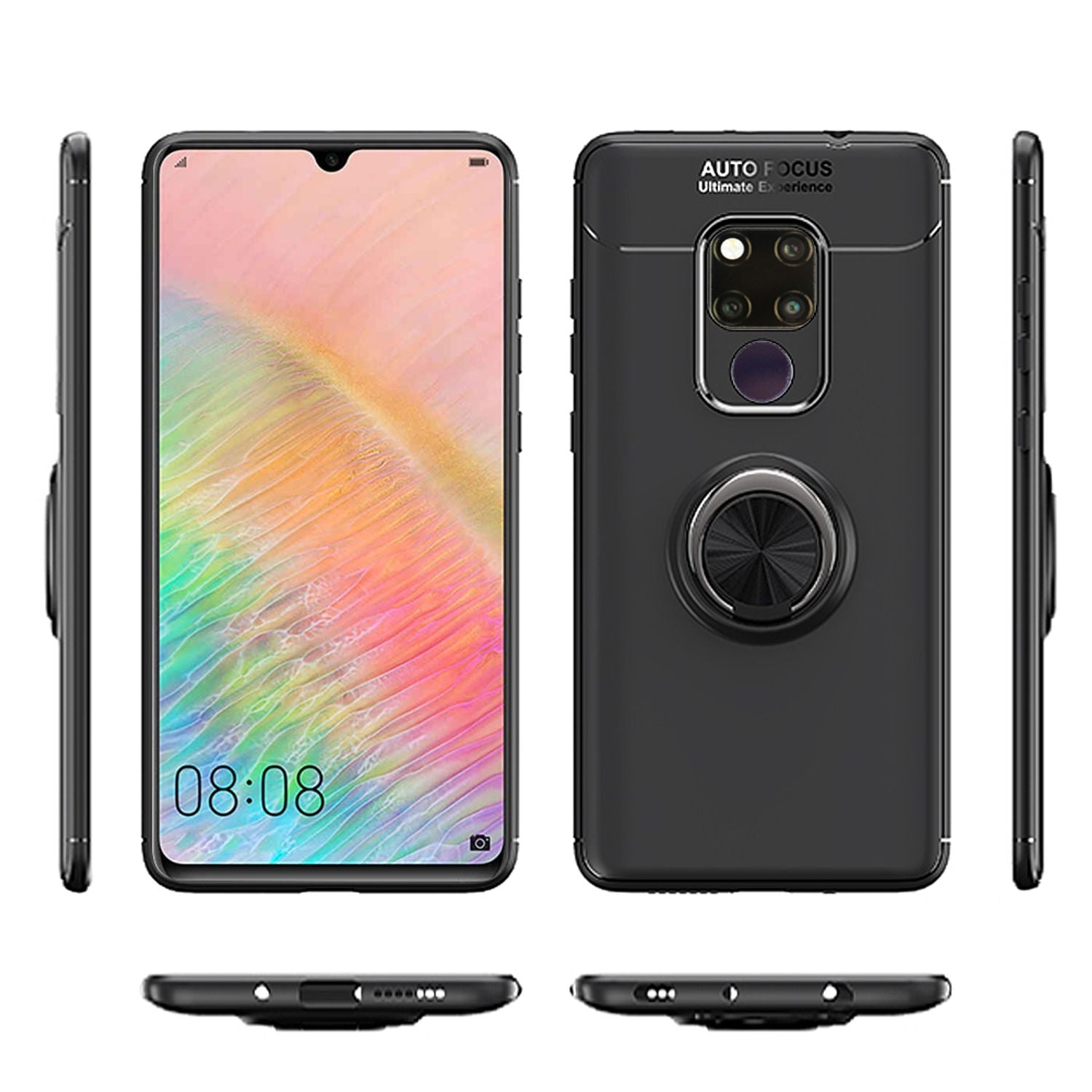 NALIA Ring Hülle für Huawei Mate20 X, Silikon Case Cover Etui für KFZ Halterung