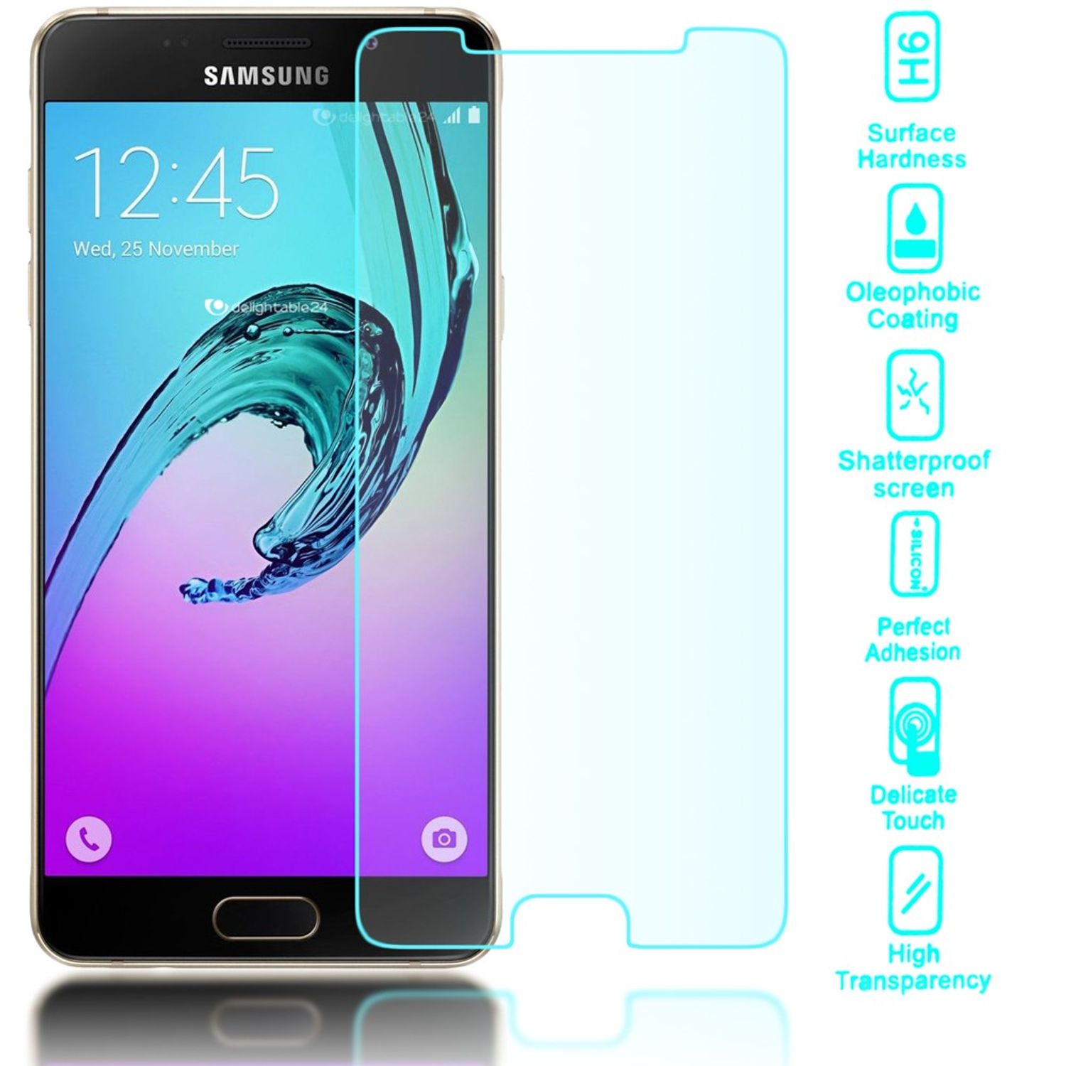 NALIA Schutzglas für Samsung Galaxy A3 2016, 9H Glasfolie Displayschutz LCD Film NALIA