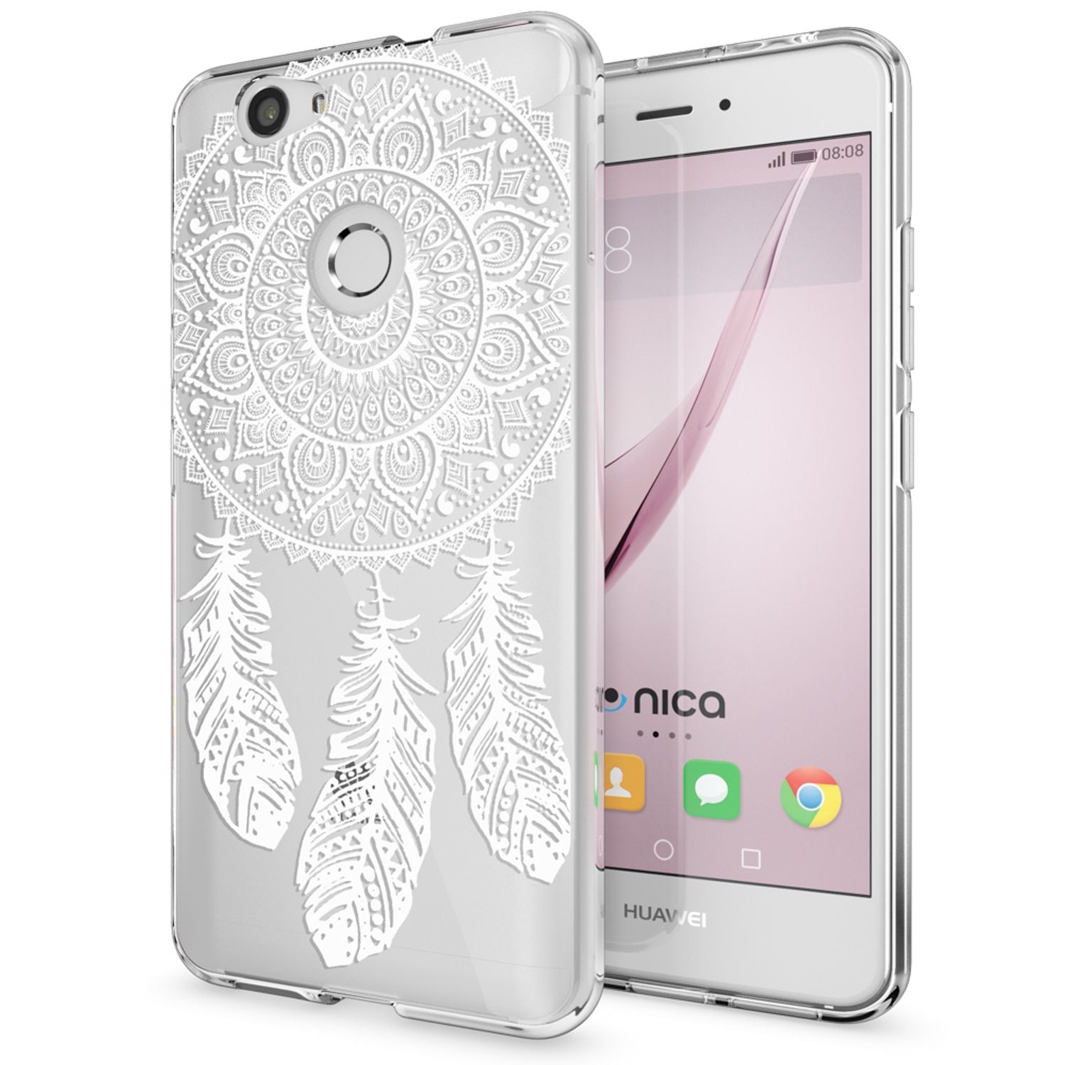 Huawei Nova Handy Hülle von NALIA, Silikon Motiv Case Cover Muster TPU Schutz Dreamcatcher NALIA