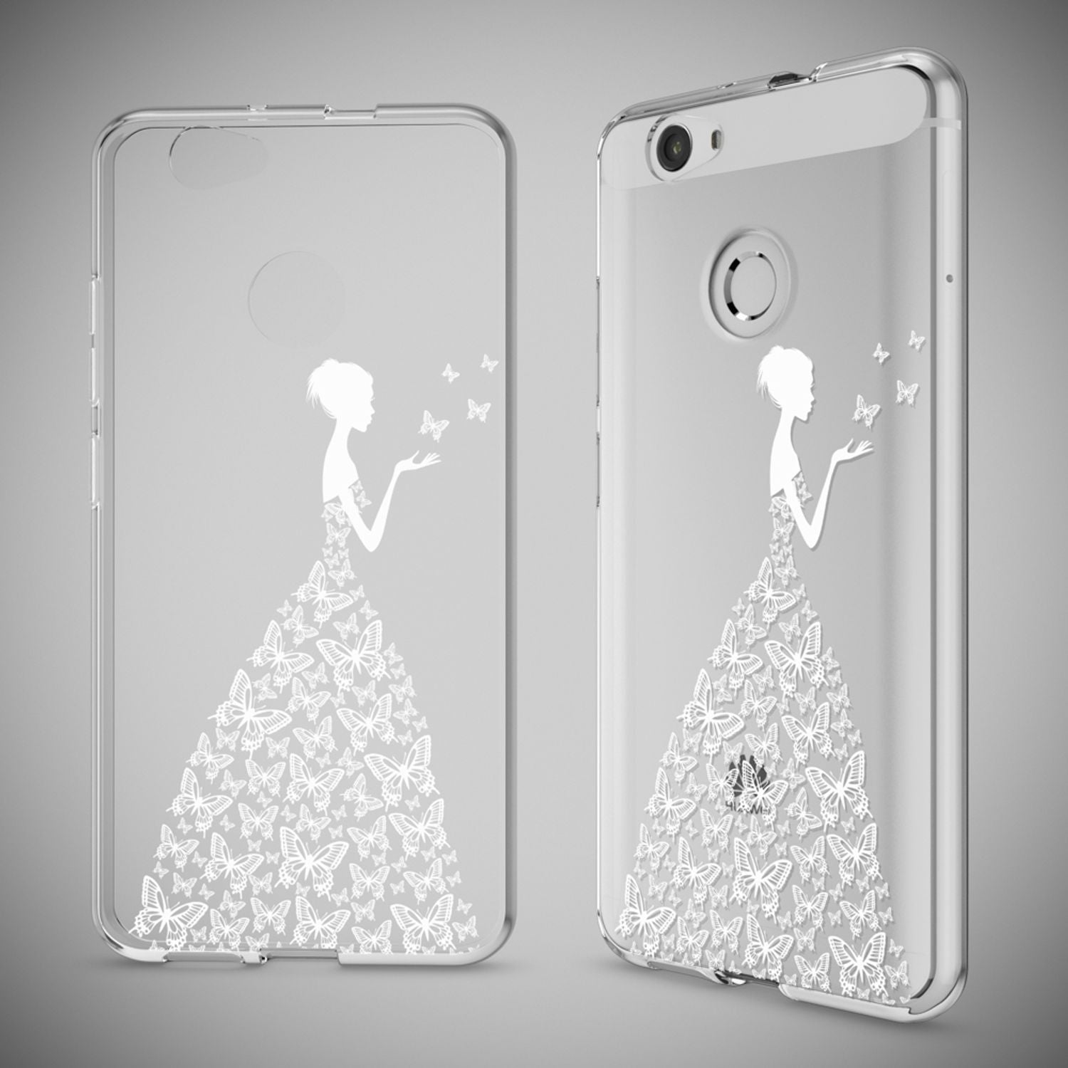 Huawei Nova Handy Hülle von NALIA, Silikon Motiv Case Cover Muster TPU Schutz Butterfly Princess NALIA