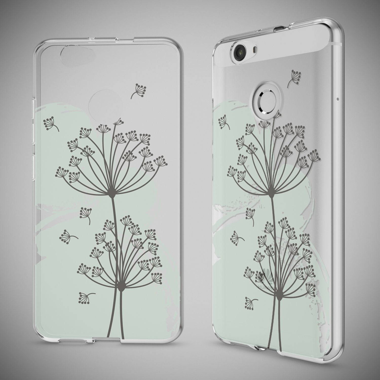 Huawei Nova Handy Hülle von NALIA, Silikon Motiv Case Cover Muster TPU Schutz Dandelion Blau NALIA