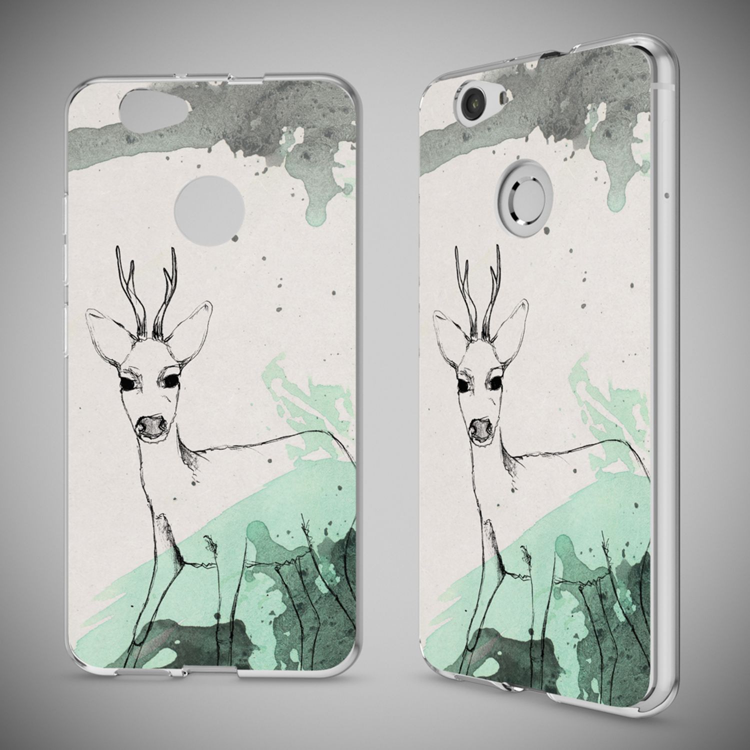 Huawei Nova Handy Hülle von NALIA, Silikon Motiv Case Cover Muster TPU Schutz Deer NALIA