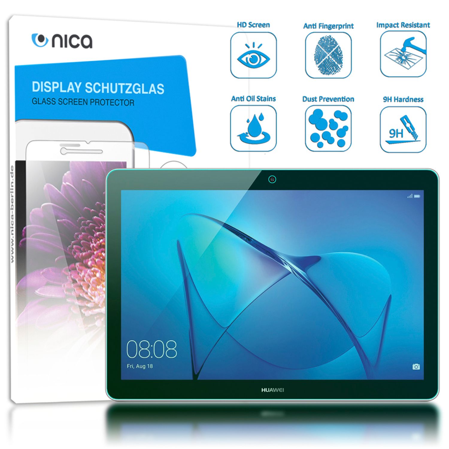 NALIA Schutzglas für MediaPad T3, 9H Glasfolie Tablet Schutzfilm Displayschutz Default Title NALIA
