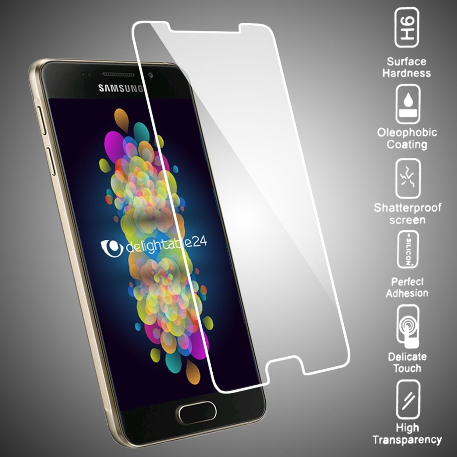 NALIA Schutzglas für Samsung Galaxy A3 2016, 9H Glasfolie Displayschutz LCD Film NALIA