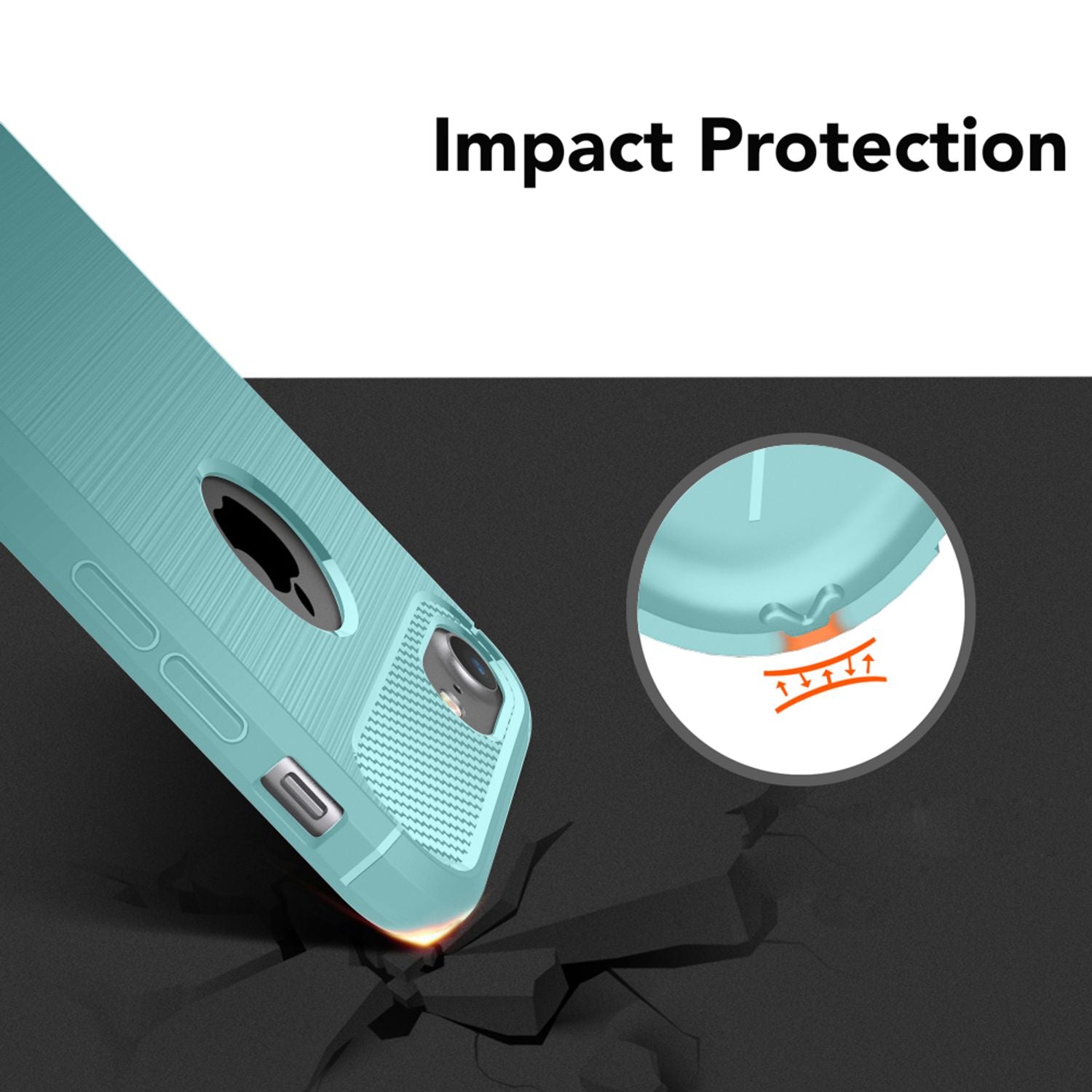 NALIA Handyhülle für Apple iPhone 7 Hülle, Karbon Optik Stylische Handyhülle Mintgrün NALIA Protective Hülle