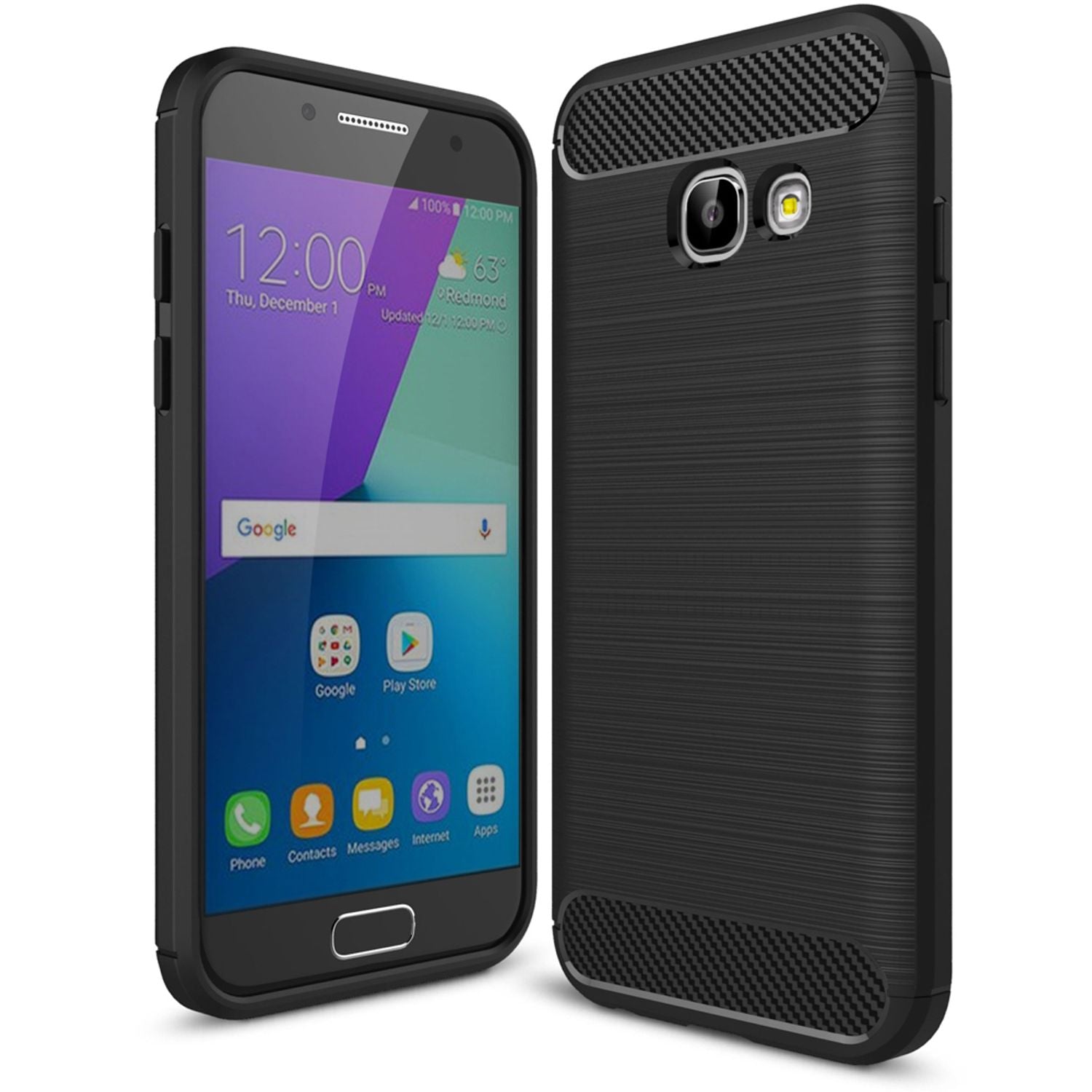 Samsung Galaxy A5 2017 Handy Hülle von NALIA, Silikon Case TPU Cover Gummi Schutz Schwarz NALIA Protective Hülle